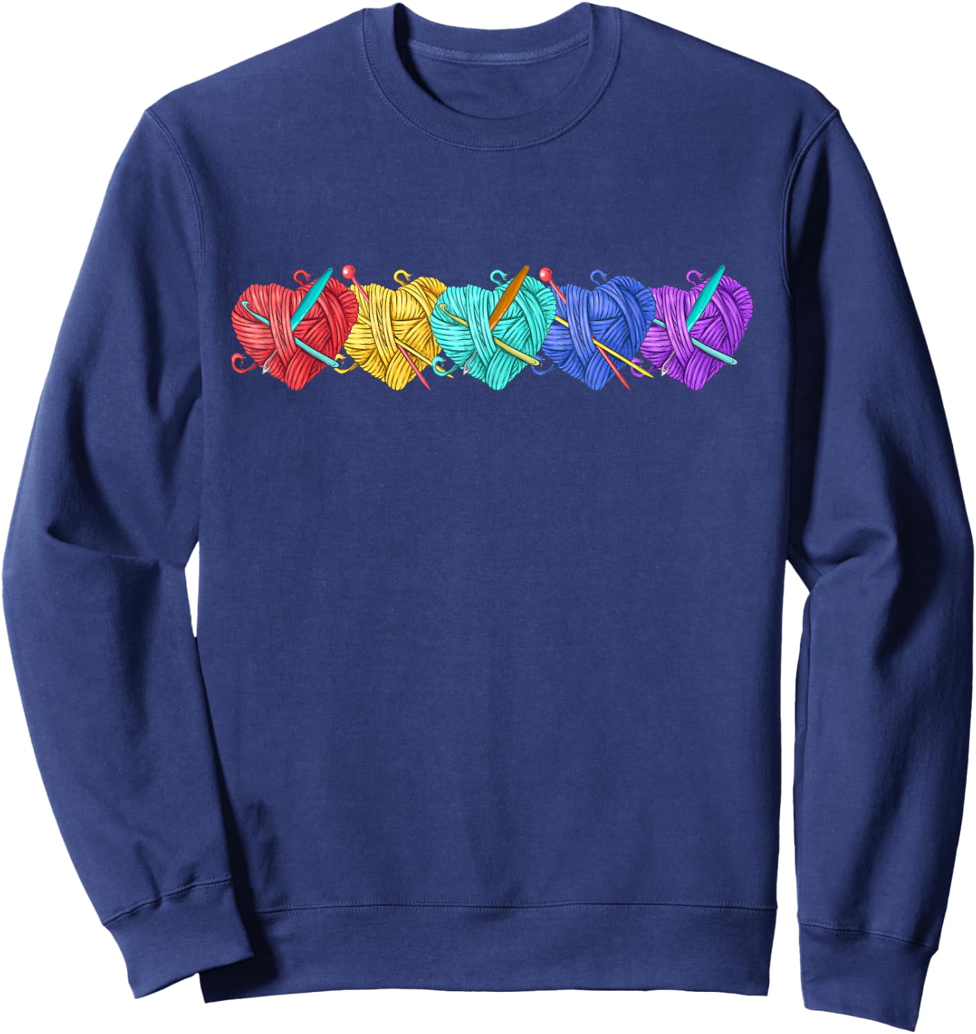 Girl Women's Yarn Crochet Knitting Funny Gift Sweatshirt - Sweatshirt | Navy
