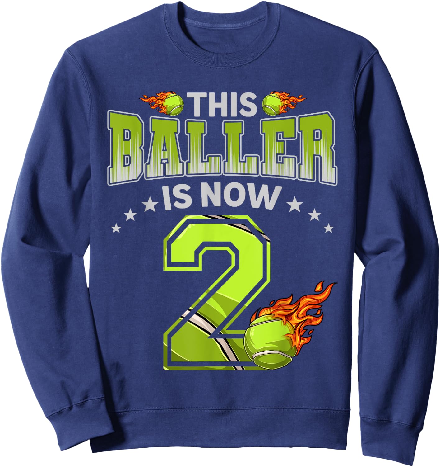 2nd Birthday Boys Tennis Player Gifts 2 Years Old Kids Boy Sweatshirt - Sweatshirt | Navy