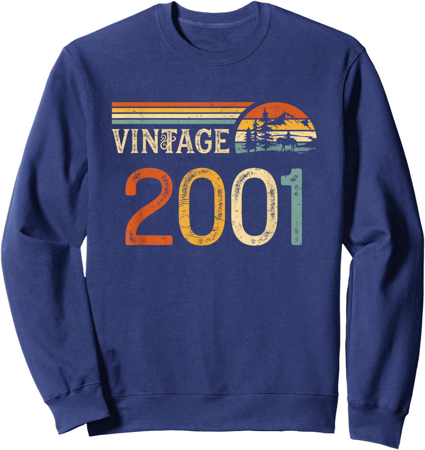 Vintage Made in 2001 - 24th Birthday 24 years old Men Women Sweatshirt - Sweatshirt | Navy