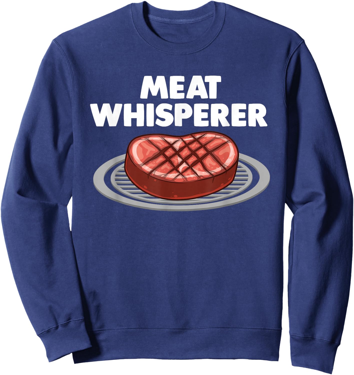 Funny Meat Art Women Meat Grilling Grilled BBQ Lover Sweatshirt - Sweatshirt | Navy