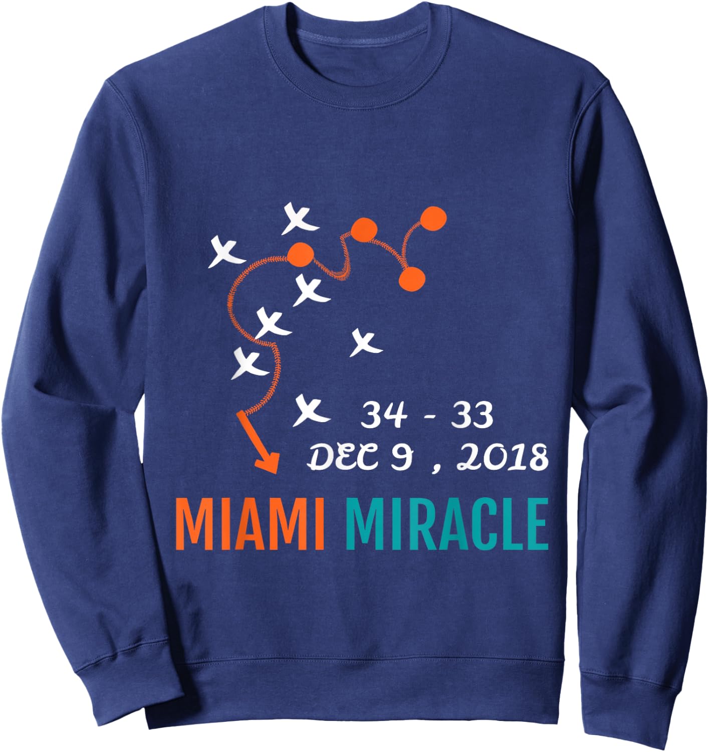 The Miami Miracle Comeback Funny T Shirt Sweatshirt - Sweatshirt | Navy