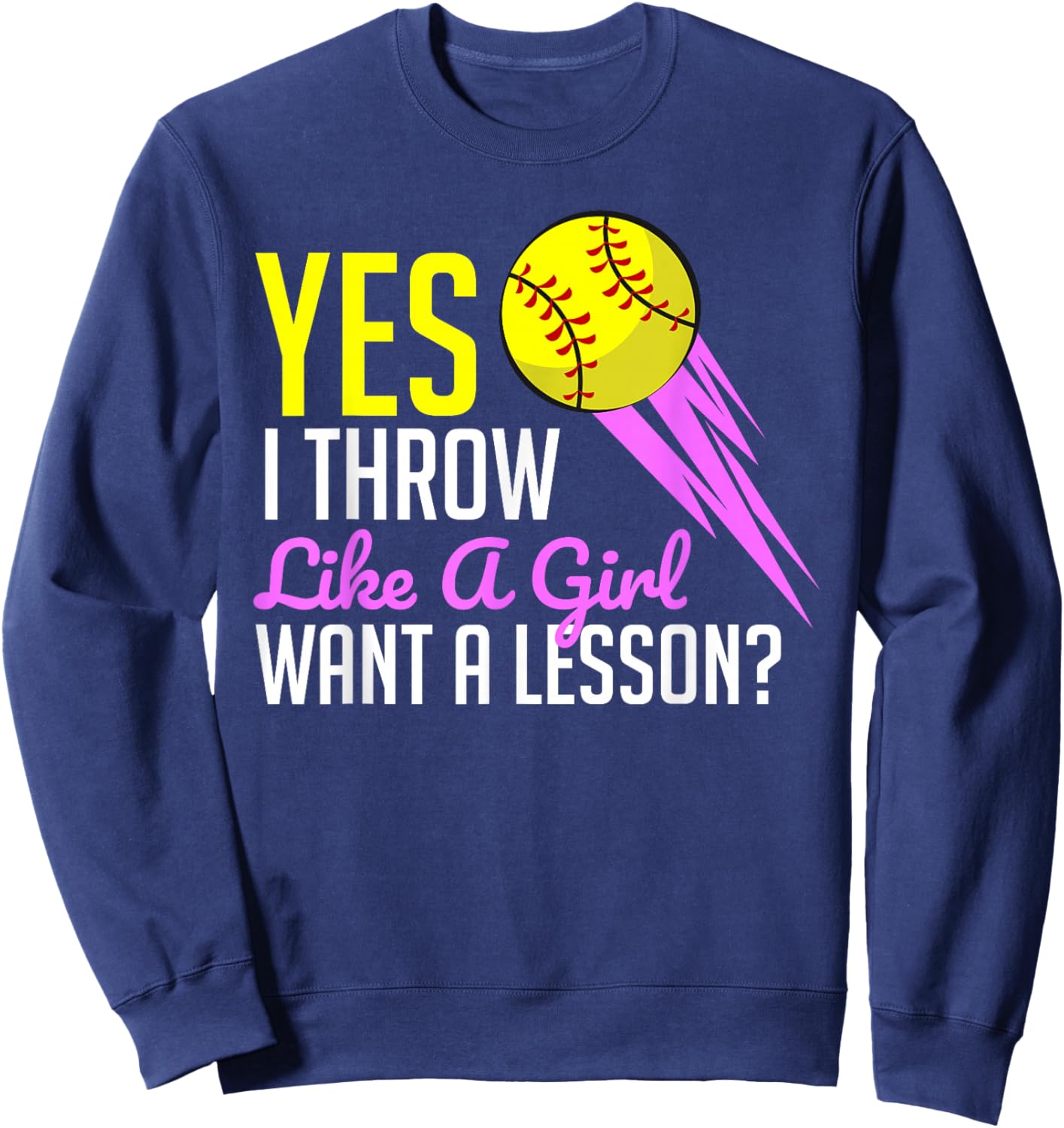 Funny Softball Game Player Sports Lover Gift Girls Sweatshirt - Sweatshirt | Navy