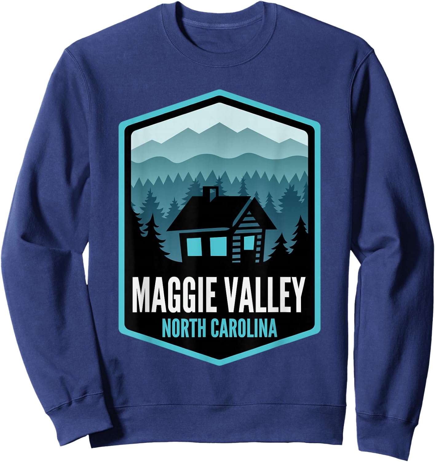 Maggie Valley North Carolina Cabin Sweatshirt - Sweatshirt | Navy