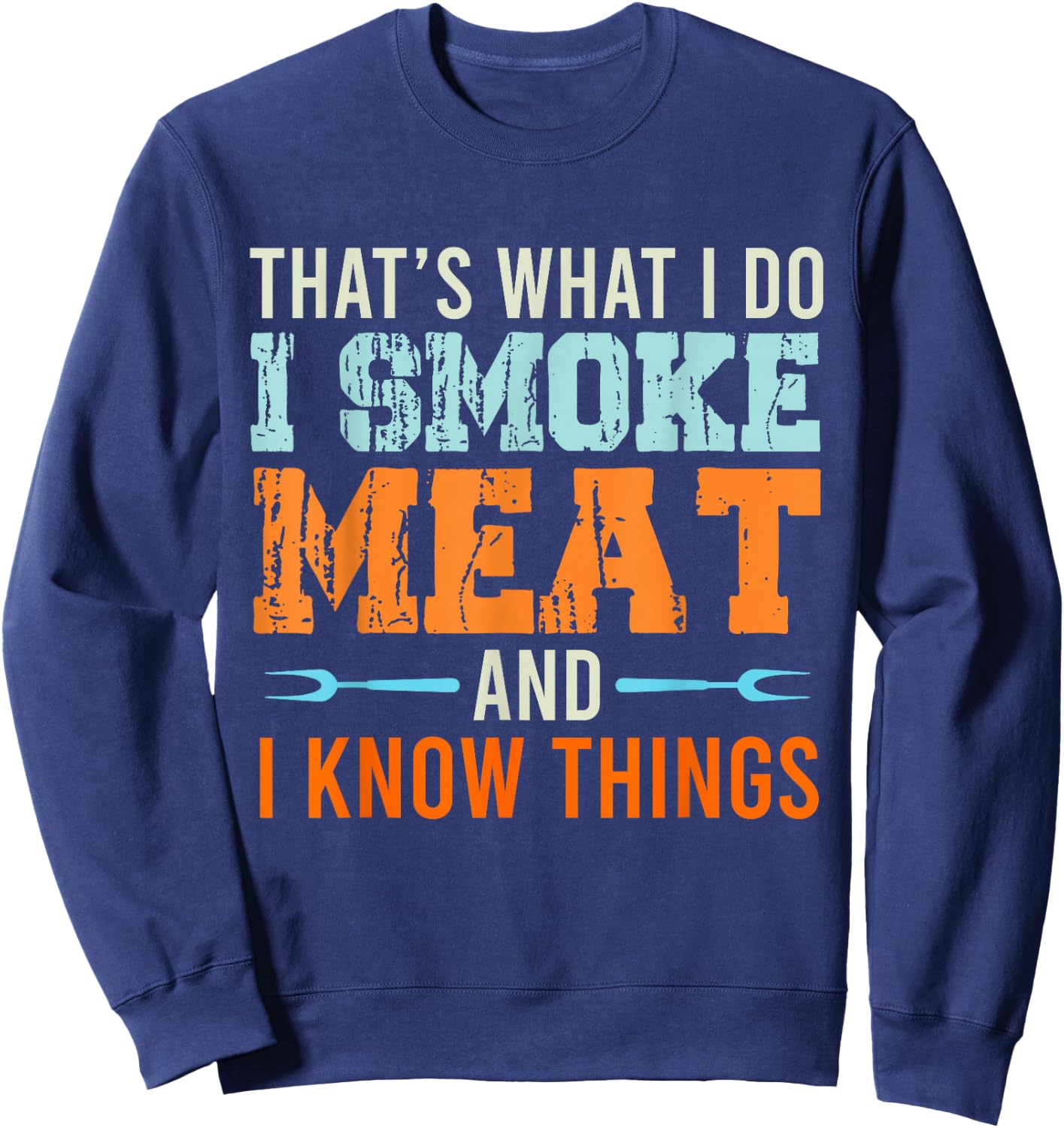 Grillmeister Gift Men's Smoker Smoke Vintage Sweatshirt - Sweatshirt | Navy