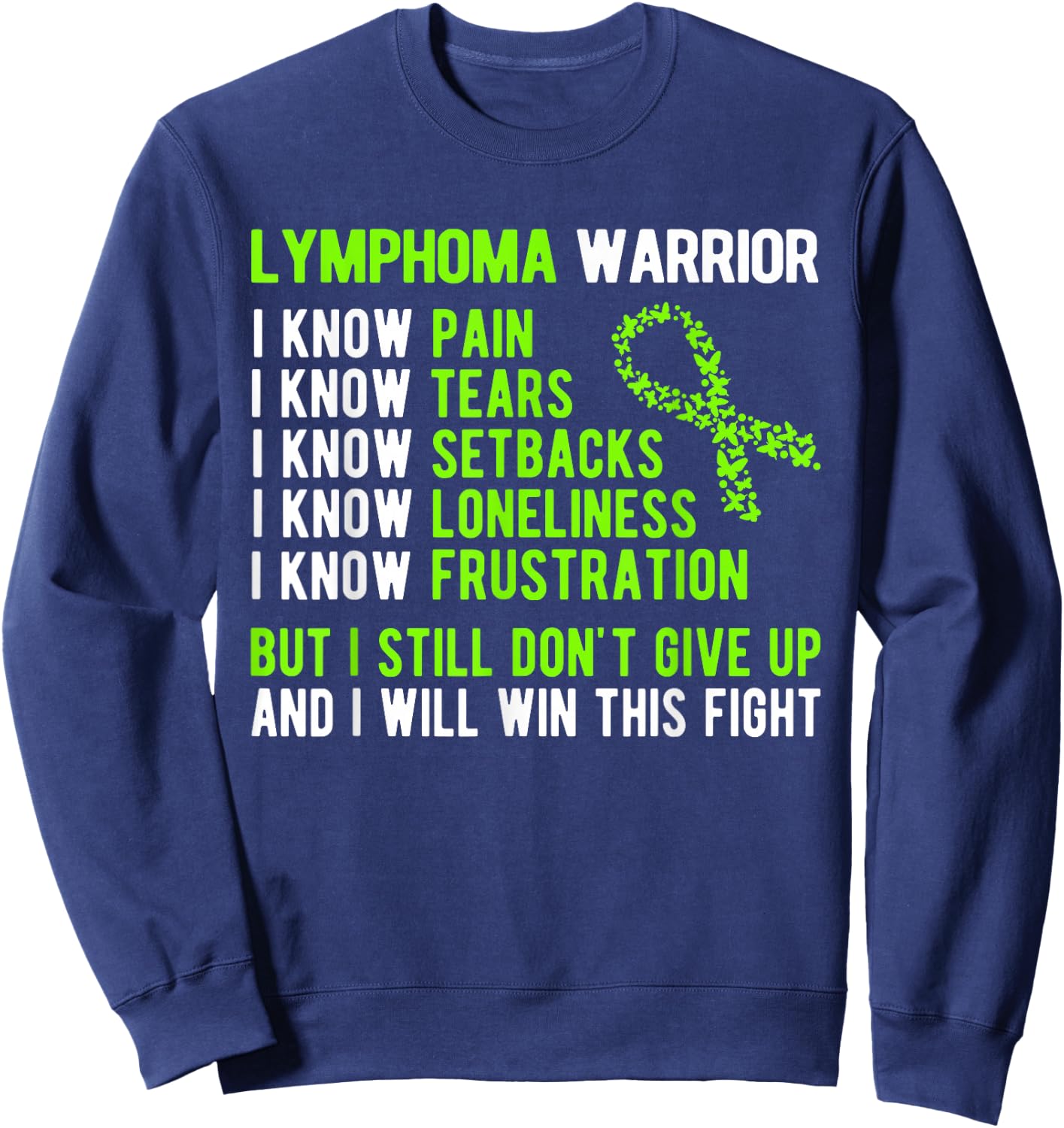 Lymphoma Warrior Lymphoma Awareness Sweatshirt - Sweatshirt | Navy