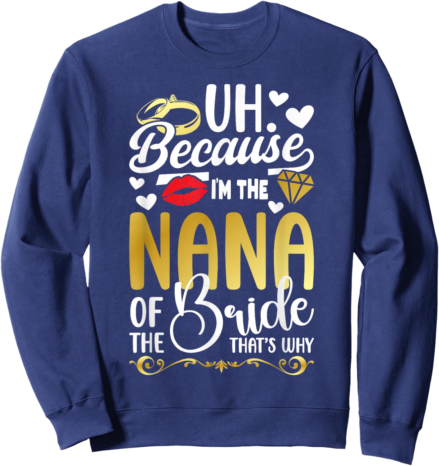 Because I'm The Nana Of The Bride Nana Funny Bride's Nana Sweatshirt - Sweatshirt | Navy