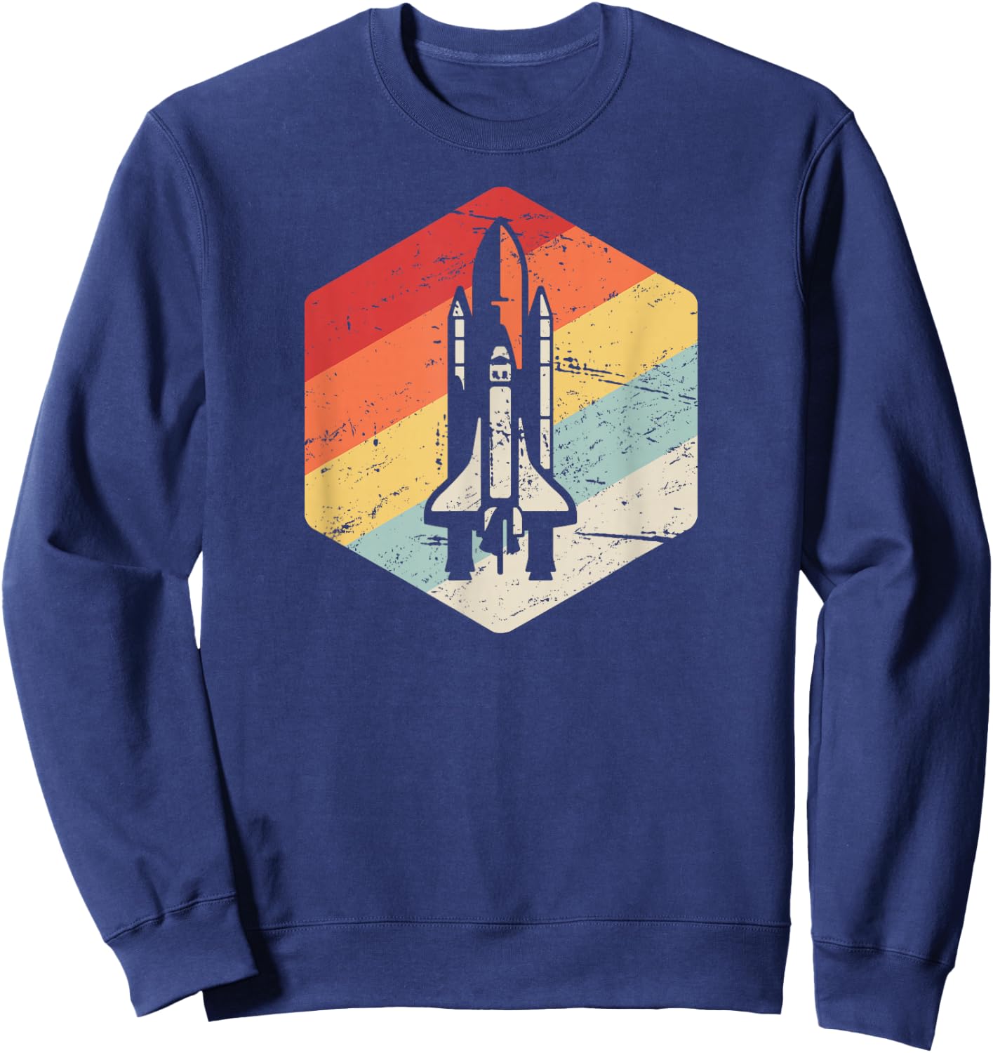 Retro Vintage Space Shuttle / United States Space Shuttle Sweatshirt - Sweatshirt | Navy