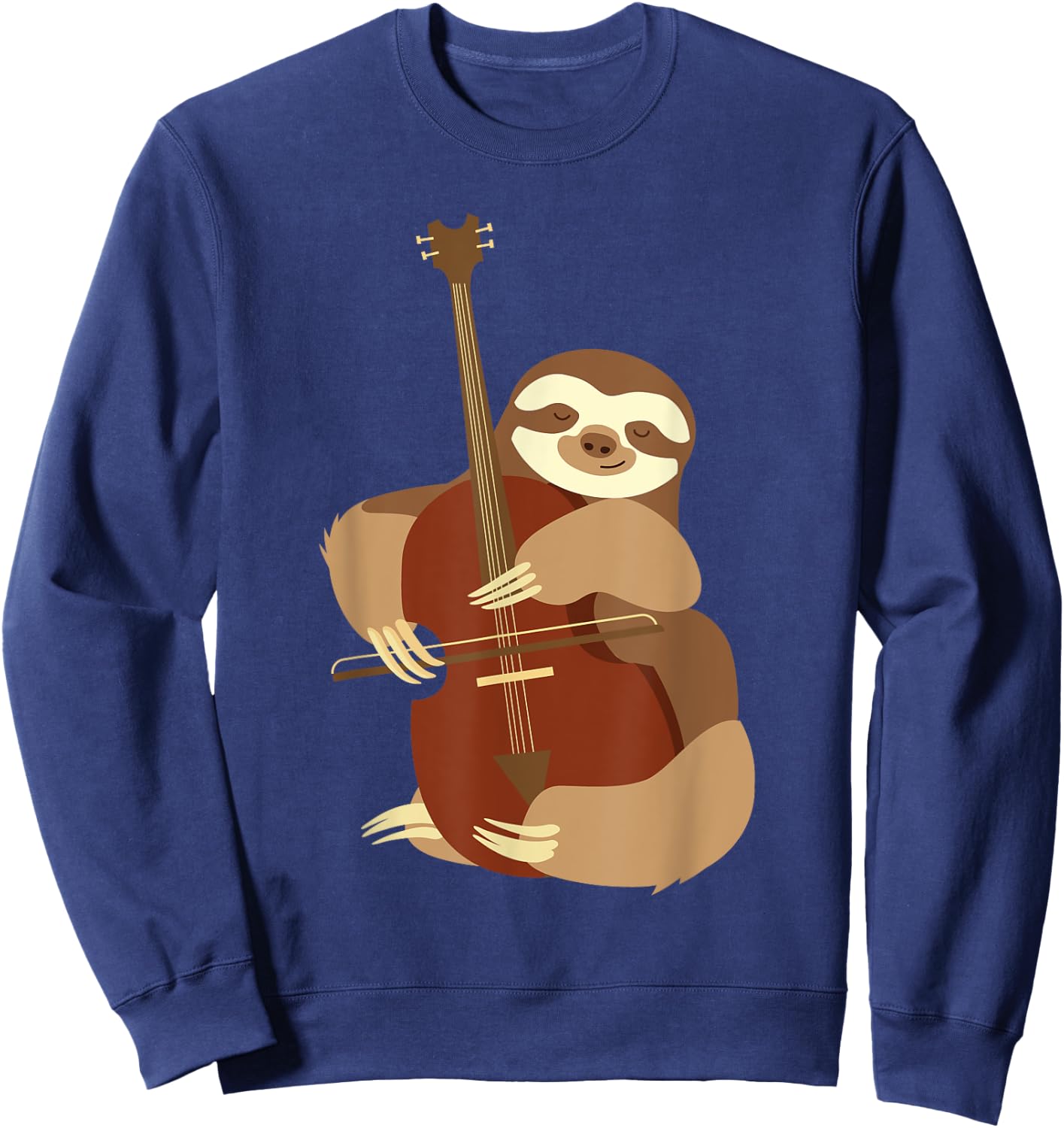 Sloth Cello Player Cellist Musician Classical Music Sweatshirt - Sweatshirt | Navy
