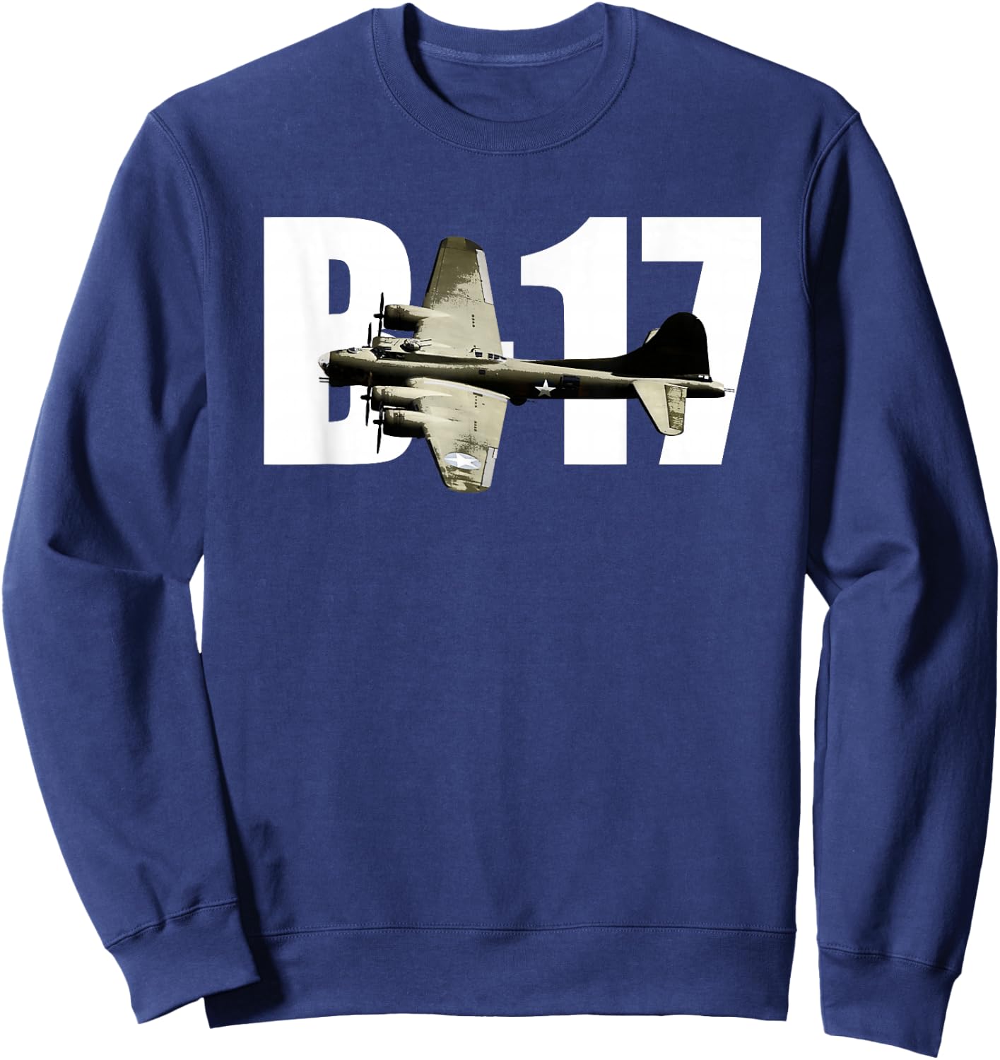 B-17 B17 Flying Fortress WW2 Bomber Plane Sweatshirt - Sweatshirt | Navy