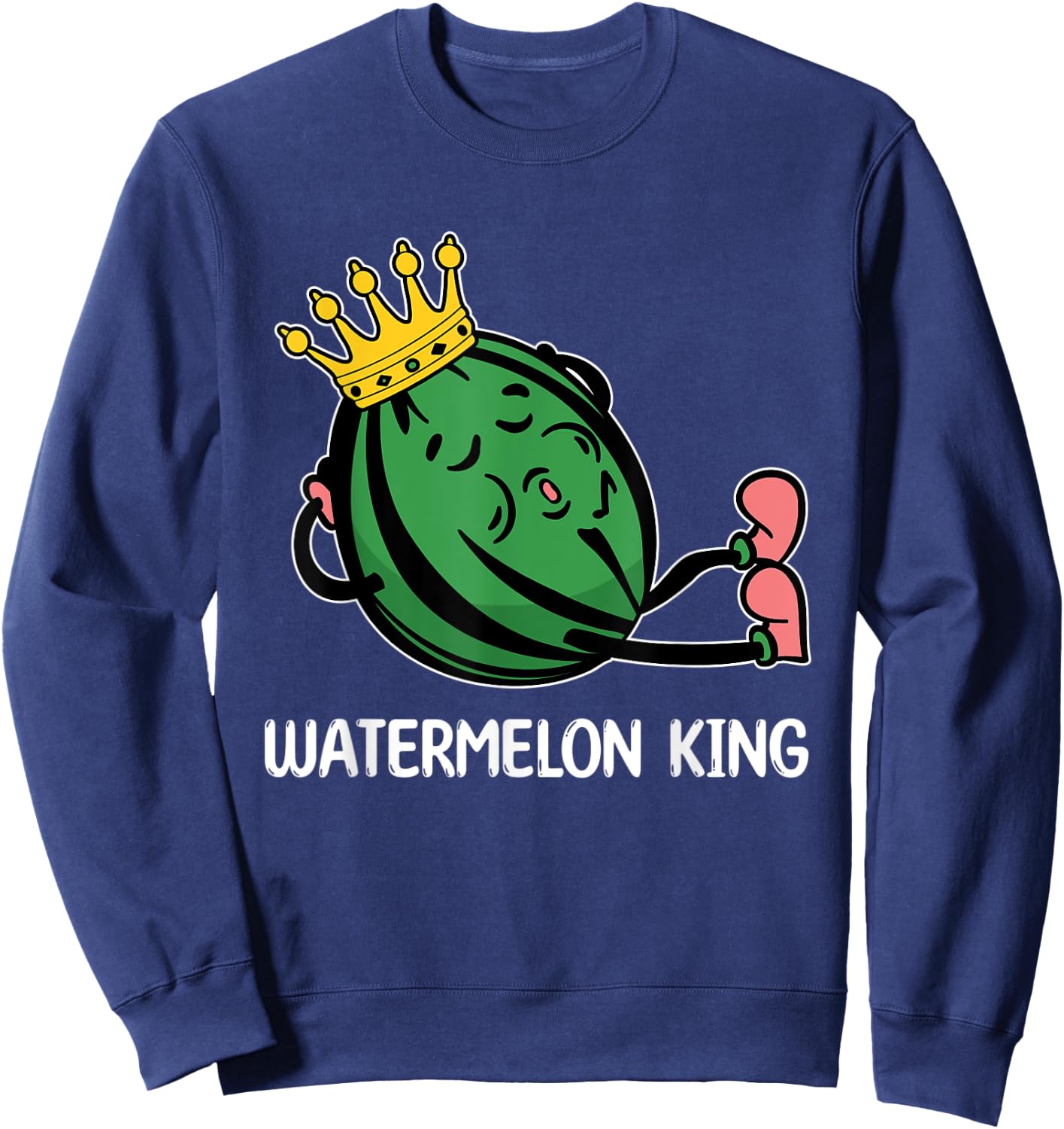 Cool Watermelon King Design Sweatshirt - Sweatshirt | Navy