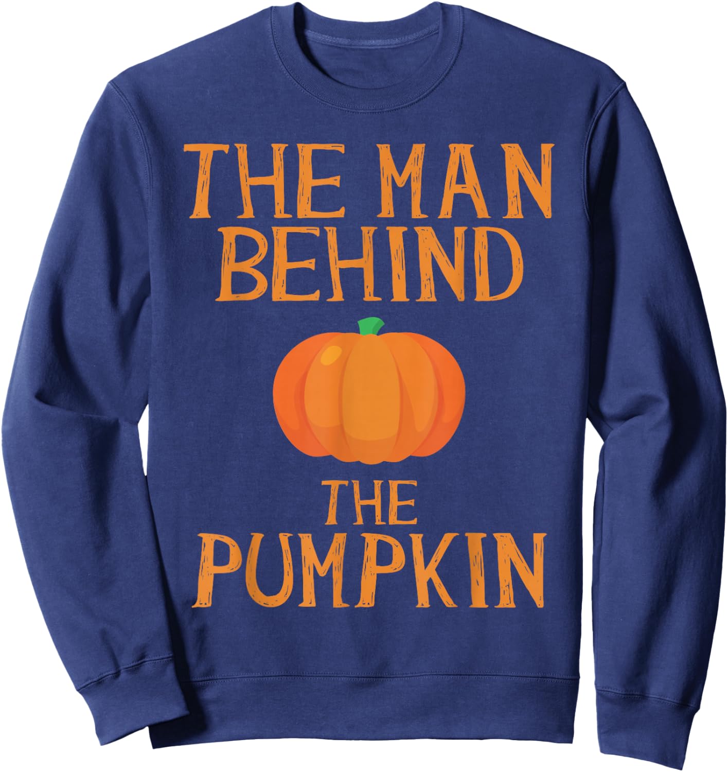 Pregnant Halloween Costume Funny Pregnancy Men Pumpkin Dad Sweatshirt - Sweatshirt | Navy