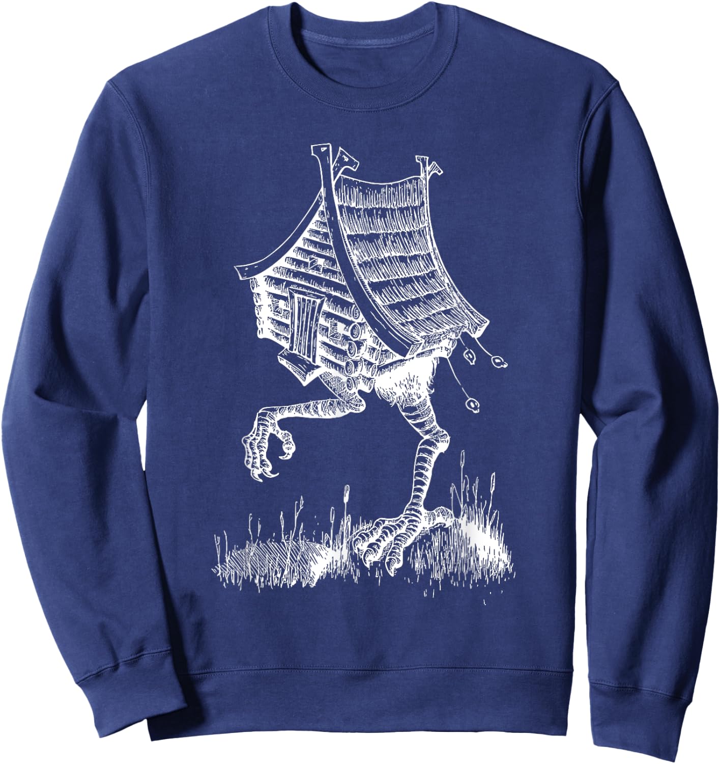 House of Baba Yaga Slavic Folklore Russia Fairy Tale Art Sweatshirt - Sweatshirt | Navy