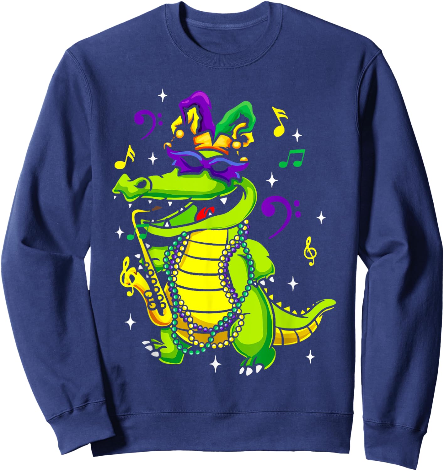 Cute Mardi Gras Alligator for Kids or Adults Sweatshirt - Sweatshirt | Navy
