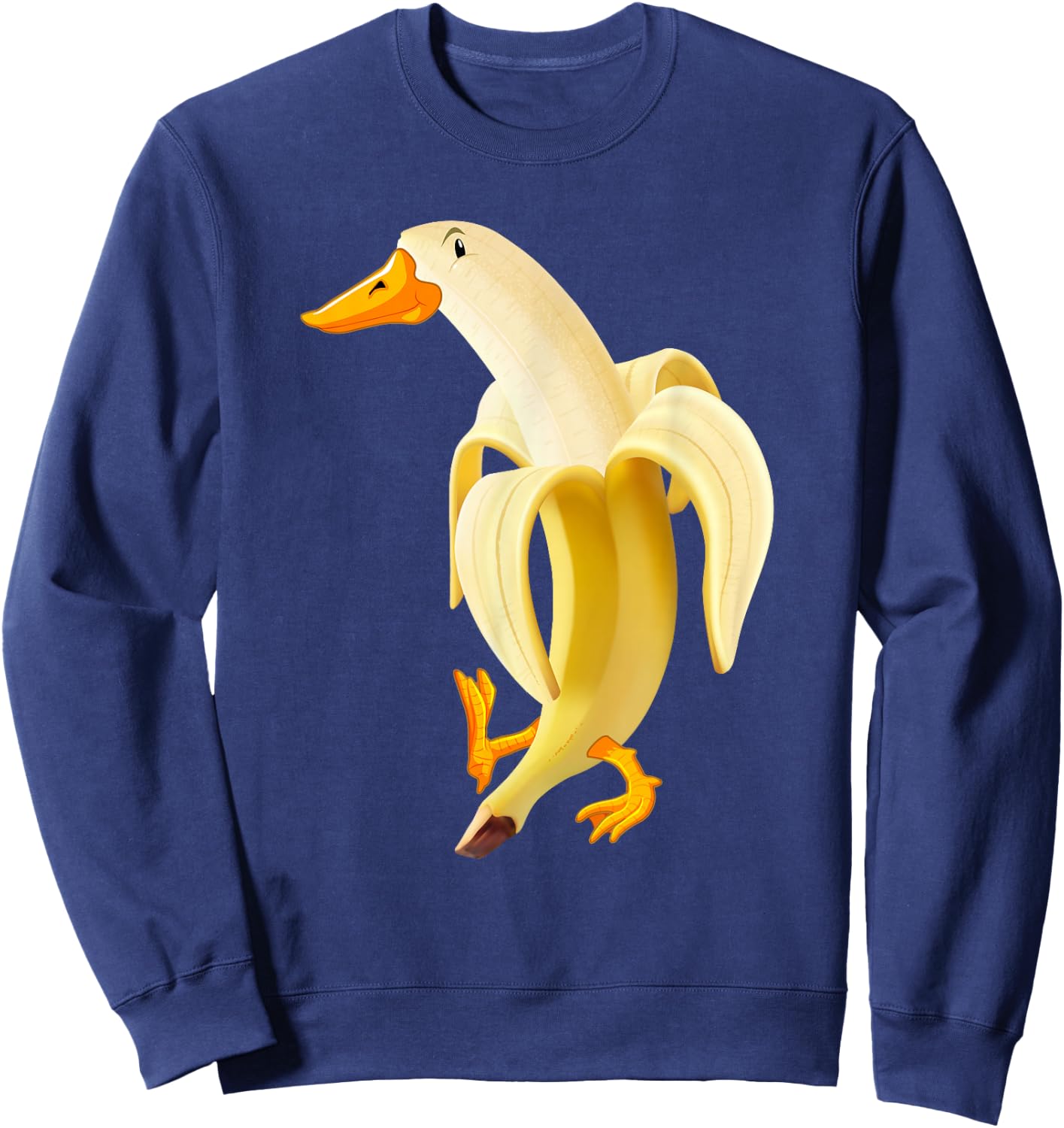 Duck In Banana Funny Sweatshirt - Sweatshirt | Navy
