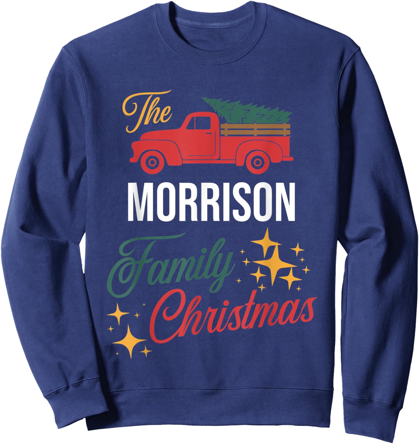 The Morrison Family Christmas Matching Pajamas Group Gift Sweatshirt - Sweatshirt | Navy