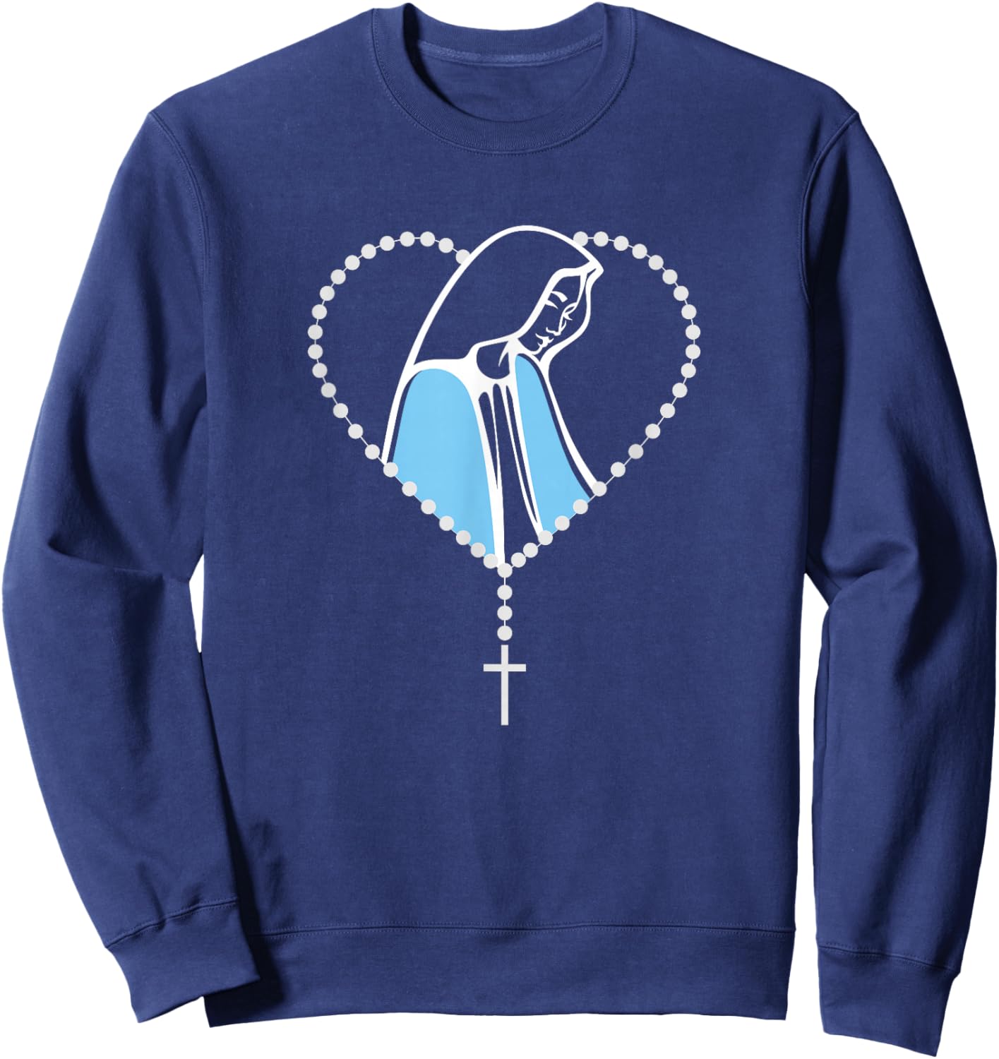 Holy Rosary Virgin Mary Catholic Gift Sweatshirt - Sweatshirt | Navy