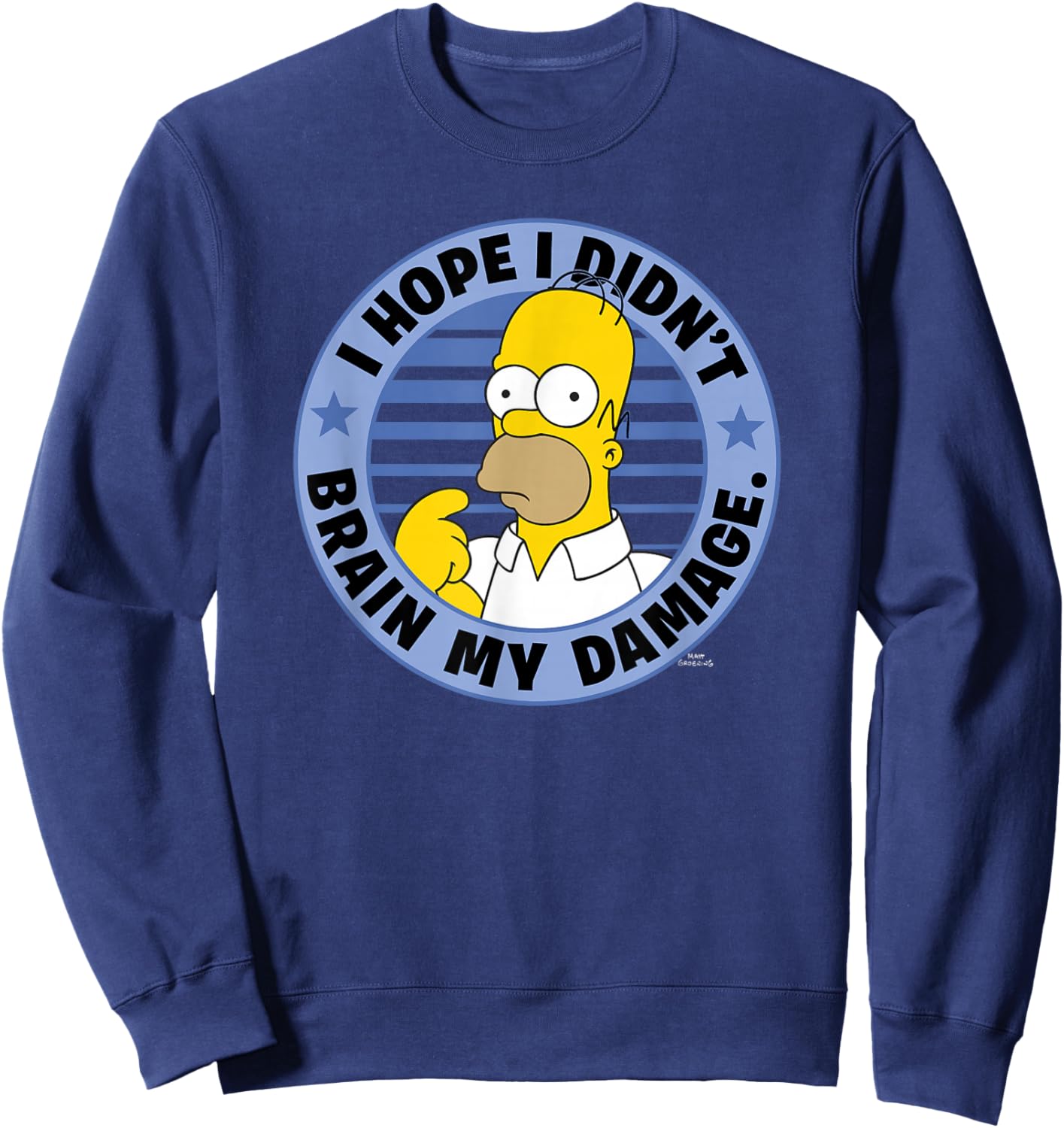 The Simpsons Homer I Hope I Didn't Brain My Damage Sweatshirt - Sweatshirt | Navy