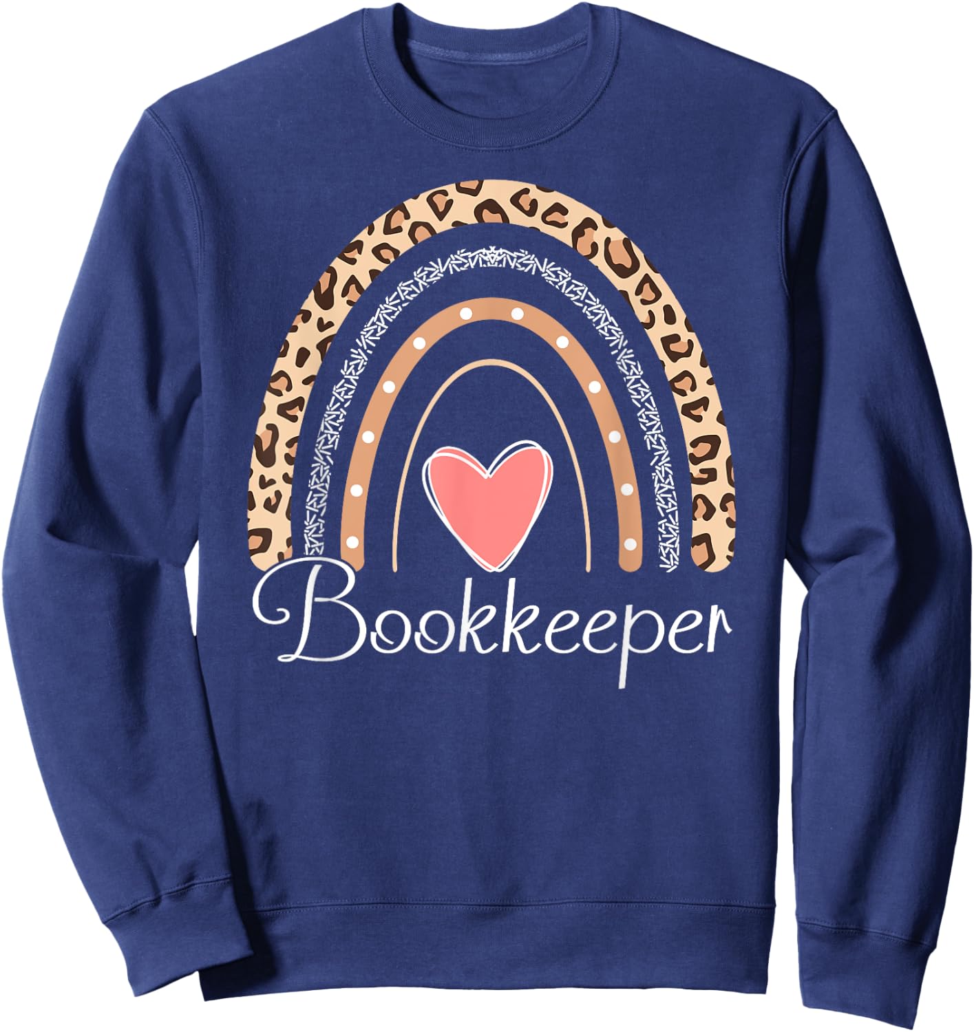 Bookkeeper Boho Rainbow Funny School Bookkeeper Sweatshirt - Sweatshirt | Navy