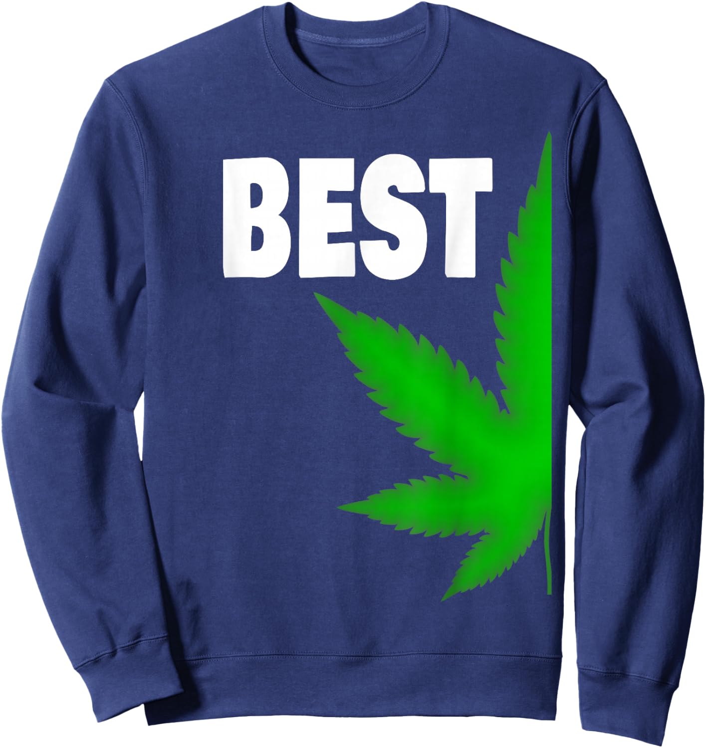 Couples Matching Best Buds BFF Marijuana Leaf Weed Gift Small Sweatshirt - Sweatshirt | Navy