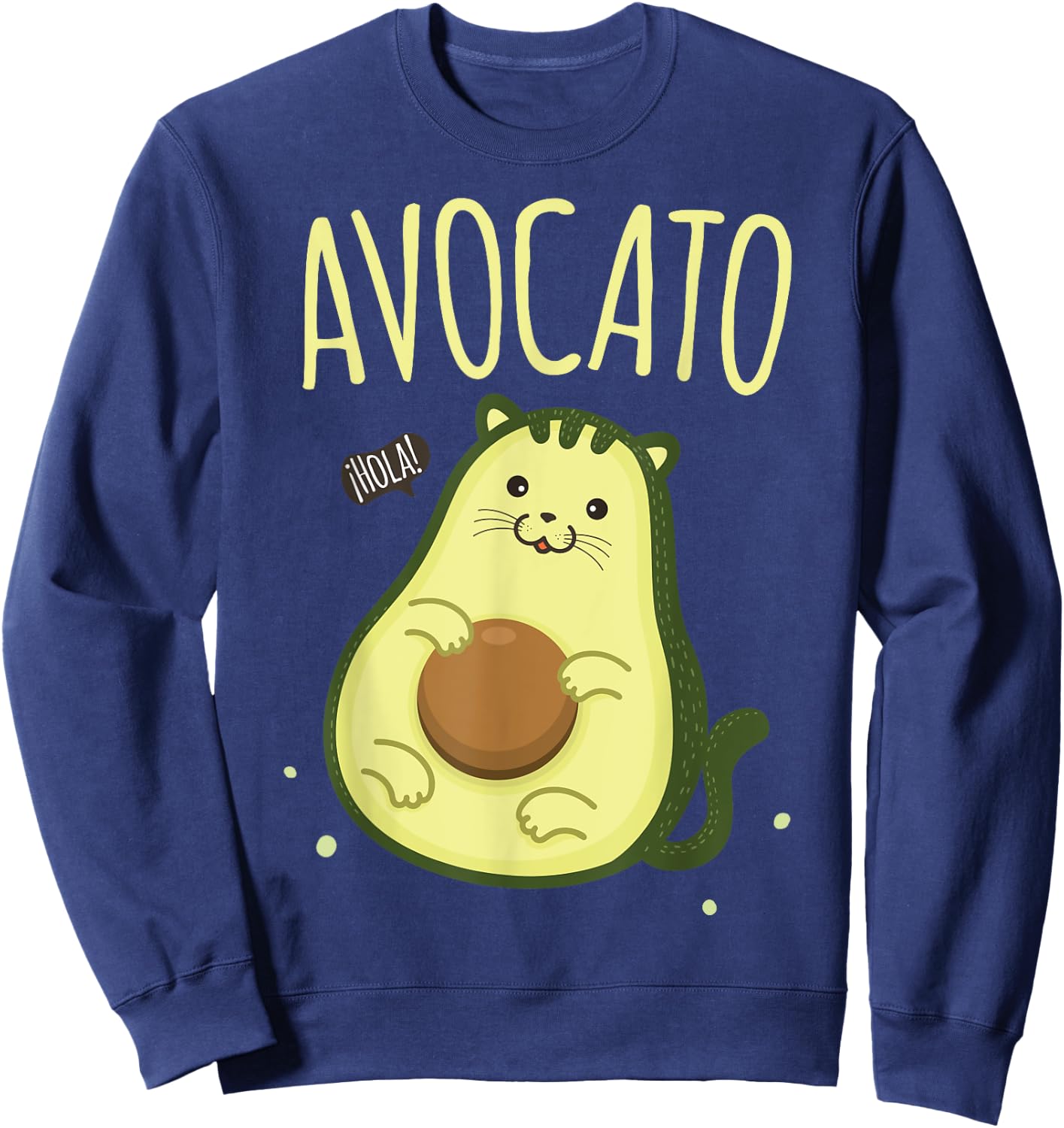 Cute Avocato Avocado Cat Kawaii Sweatshirt - Sweatshirt | Navy