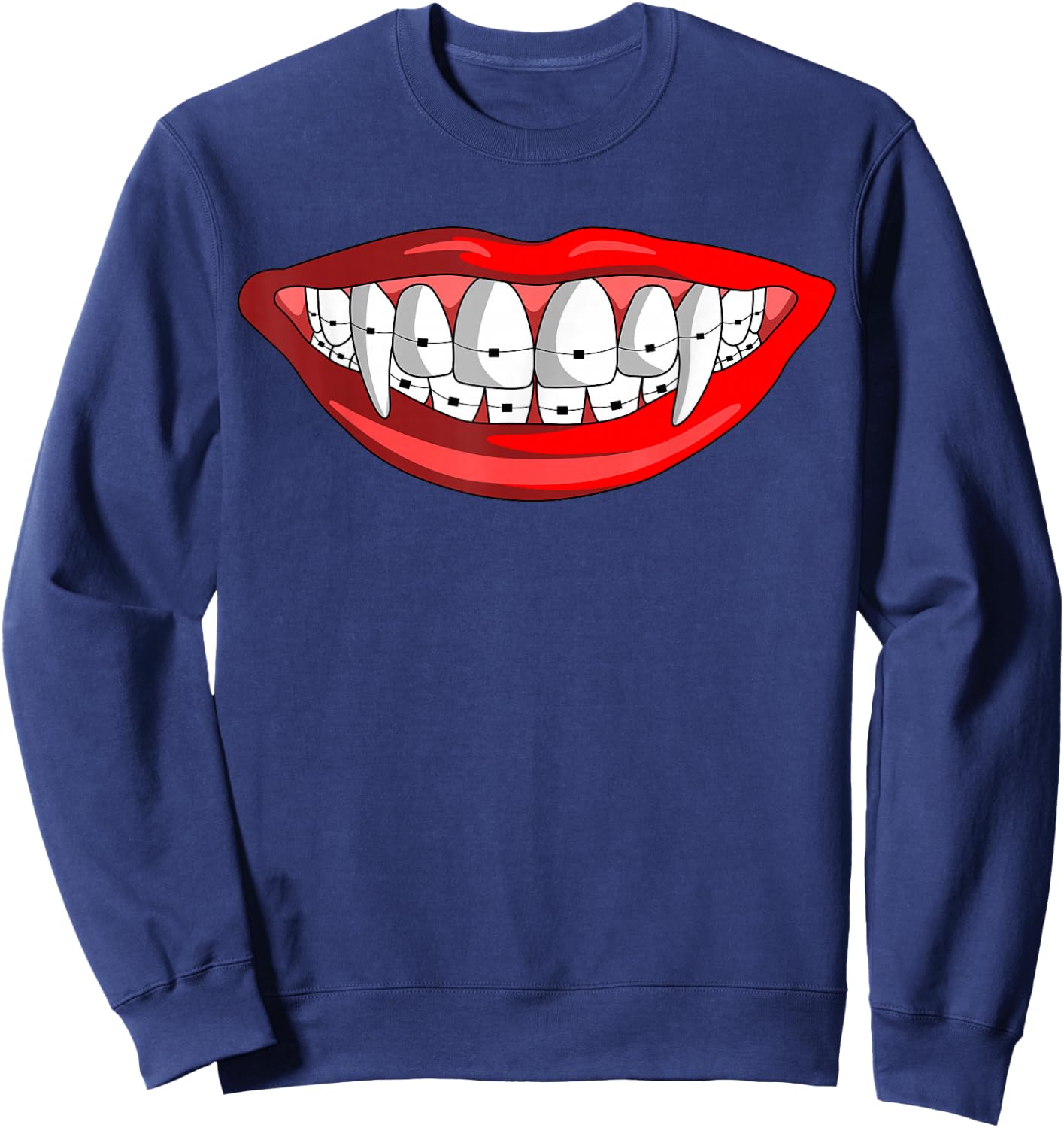 Orthodontist Dental Vampire Braces Teeth Sweatshirt - Sweatshirt | Navy