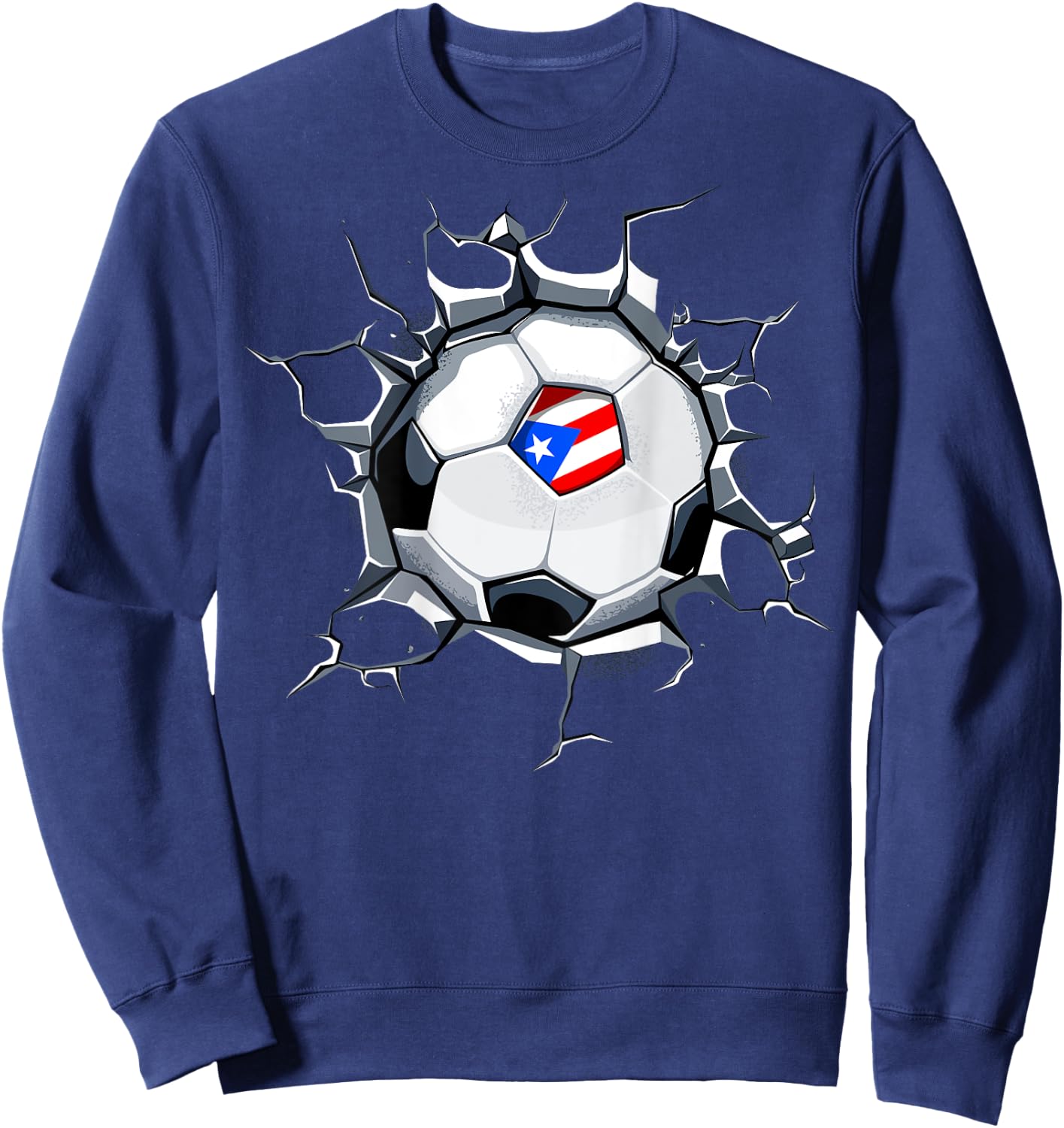 Puerto Rico Soccer Fans Jersey Puerto Rican Football Lovers Sweatshirt - Sweatshirt | Navy