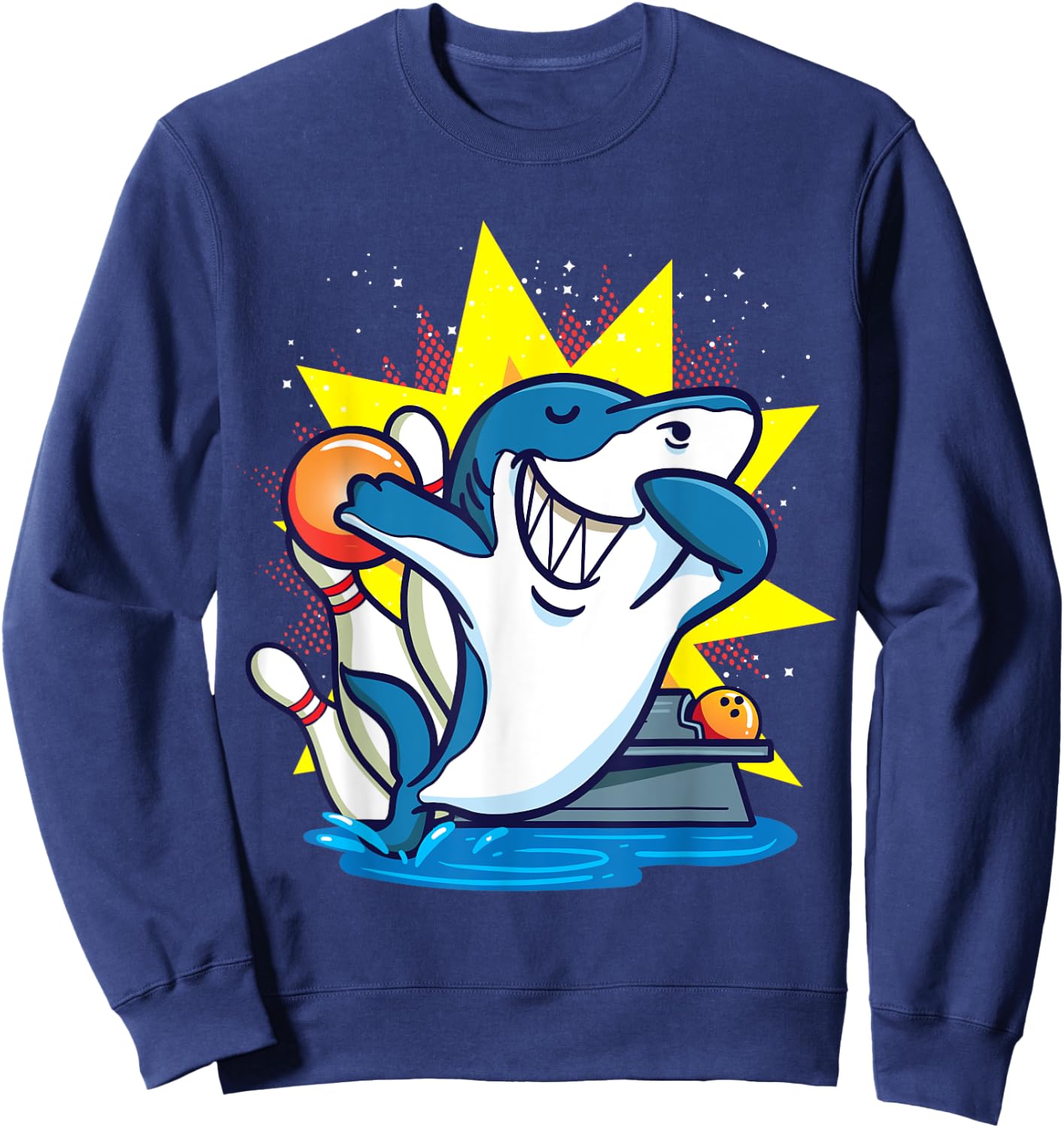 Shark Bowling Kids Shirt Animals Chemise Party Gift Sweatshirt - Sweatshirt | Navy