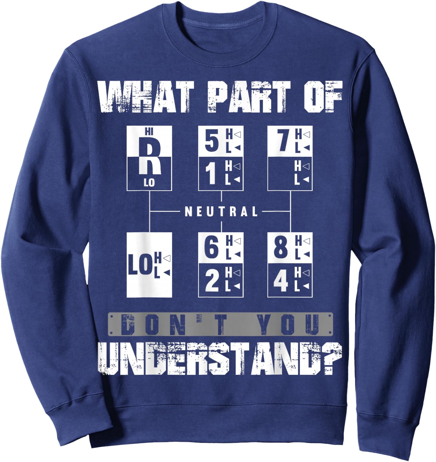 Funny Truck Driver Shirt, 18 Speed Gear Sweatshirt - Sweatshirt | Navy