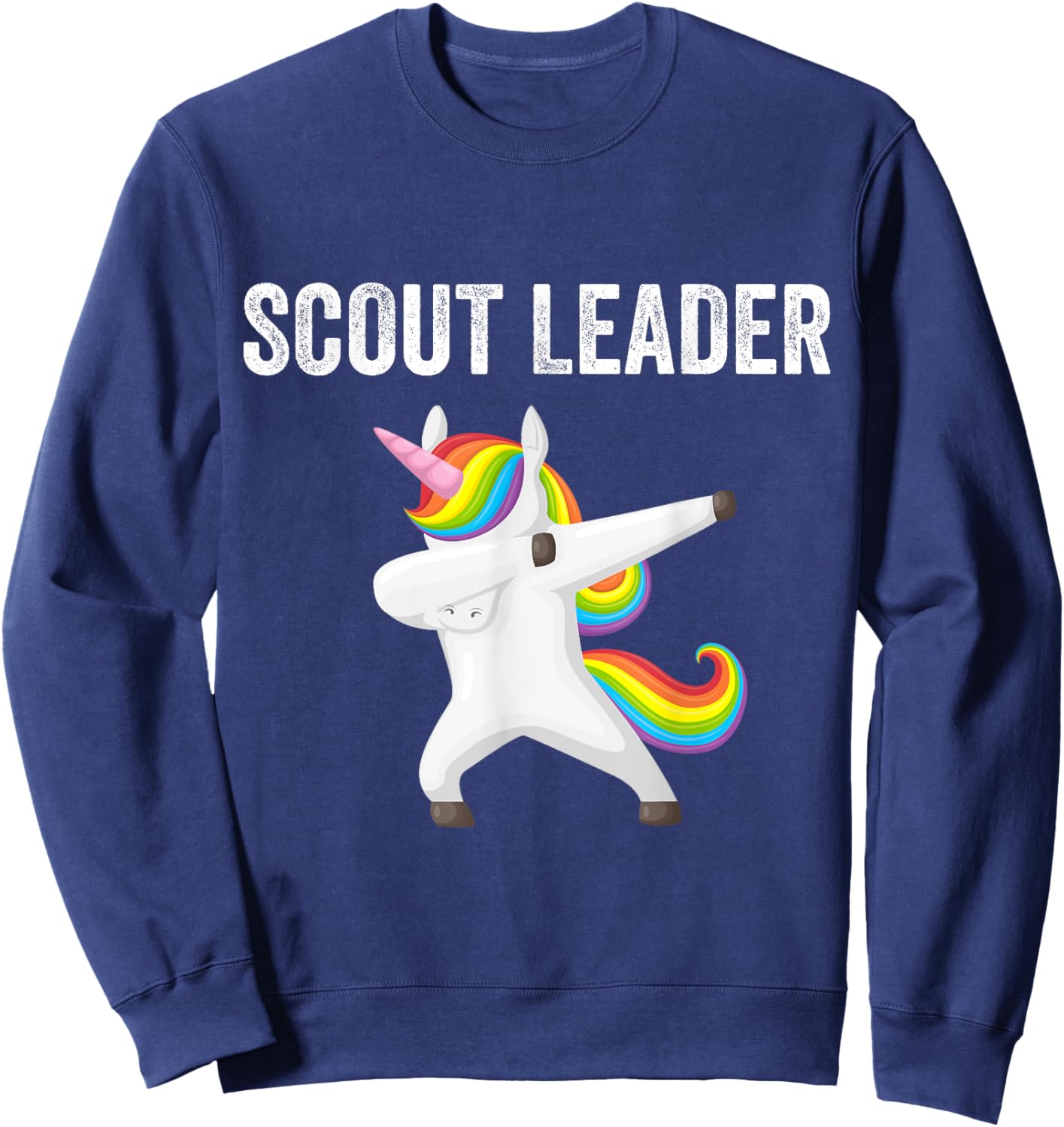 Scout Leader Dabbing Unicorn Funny Scouting Gift Sweatshirt - Sweatshirt | Navy