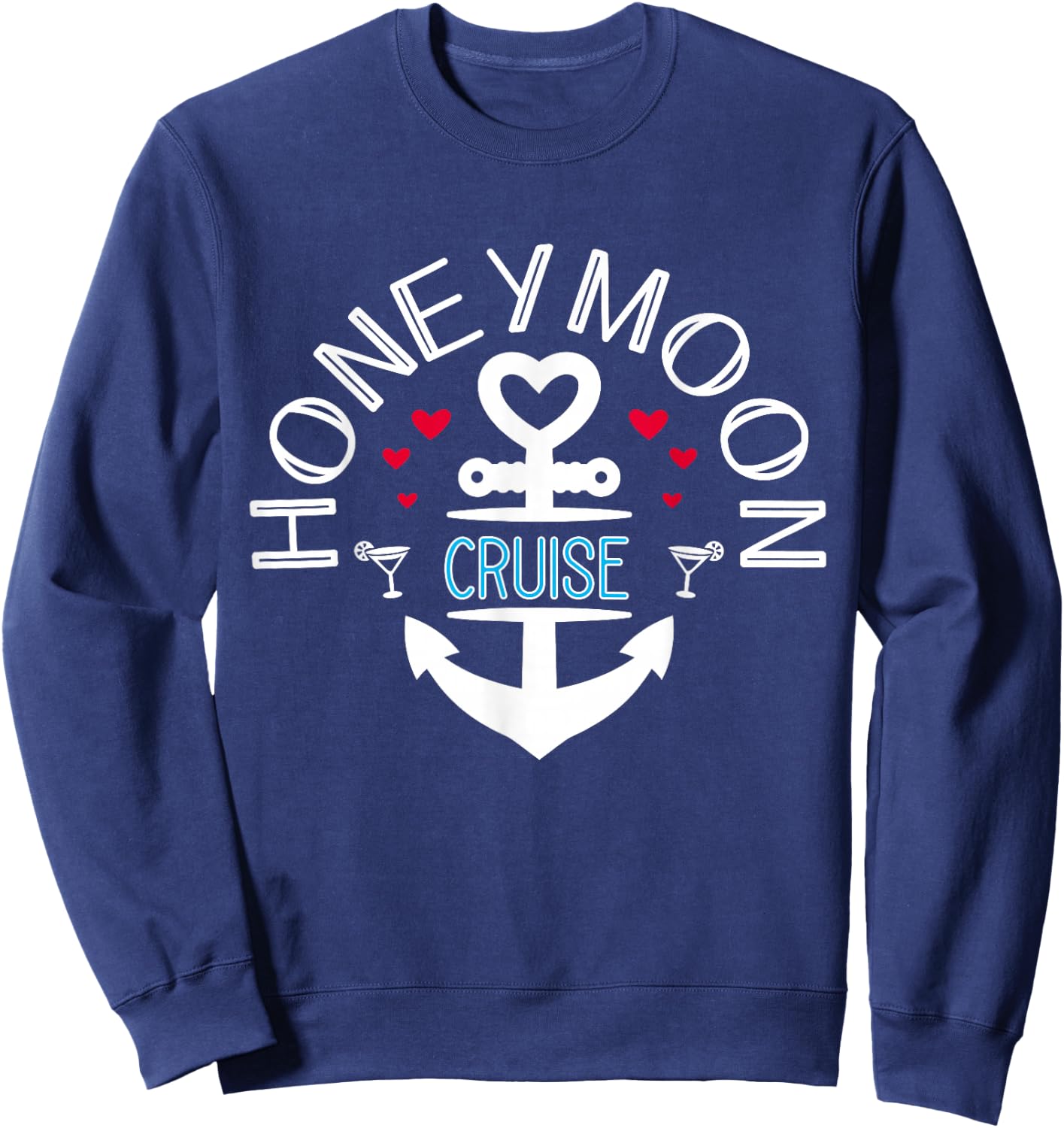 Honeymoon cruise for couples Just Married Gift Sweatshirt - Sweatshirt | Navy