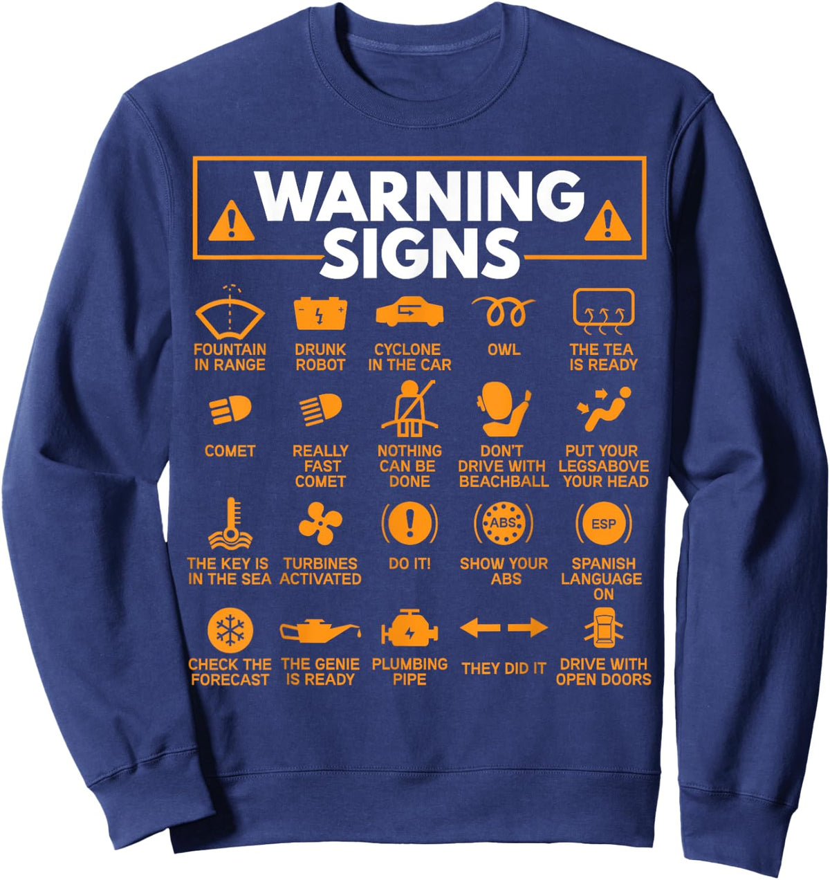 Warning Signs 101 Funny Car Mechanic Gift Gift Car Funny Sweatshirt - Sweatshirt | Navy
