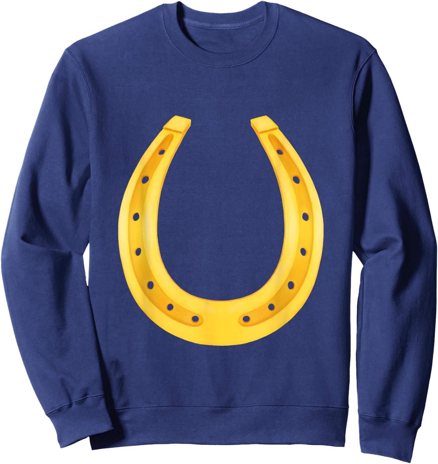 Lucky Golden Horseshoe Horse Shoe Good Luck St Patracks Day Sweatshirt - Sweatshirt | Navy