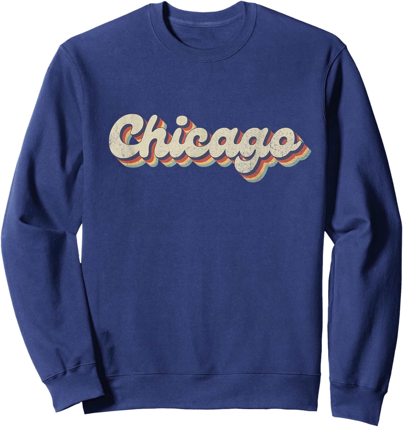 70's 80's USA City - Vintage Chicago Sweatshirt - Sweatshirt | Navy