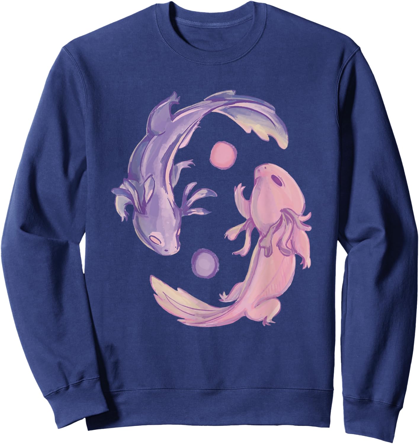 Axolotl Cute Animals Kawaii Jing Jang Axolotl Sweatshirt - Sweatshirt | Navy