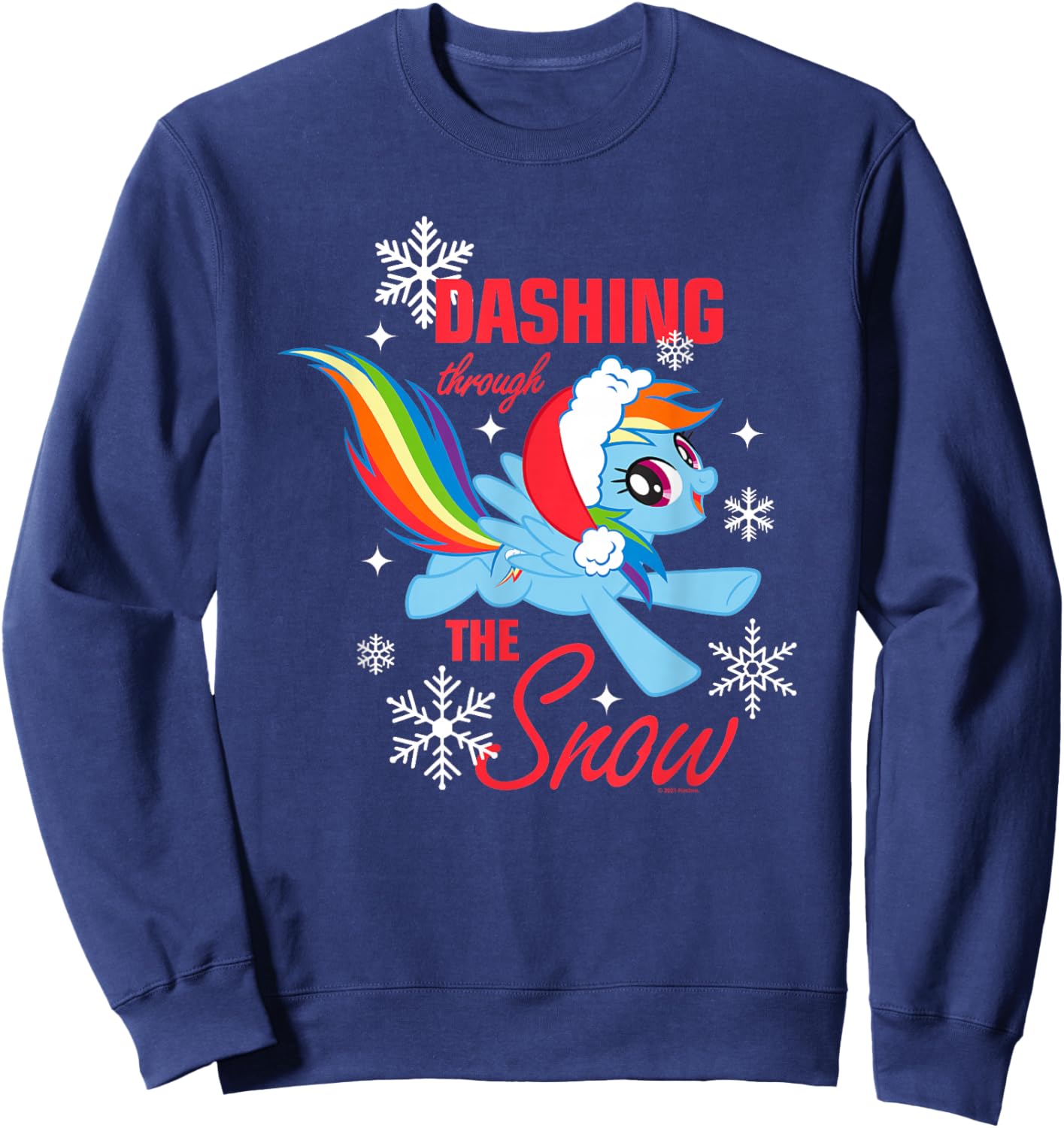 My Little Pony Christmas Rainbow Dashing Through The Snow Sweatshirt - Sweatshirt | Navy