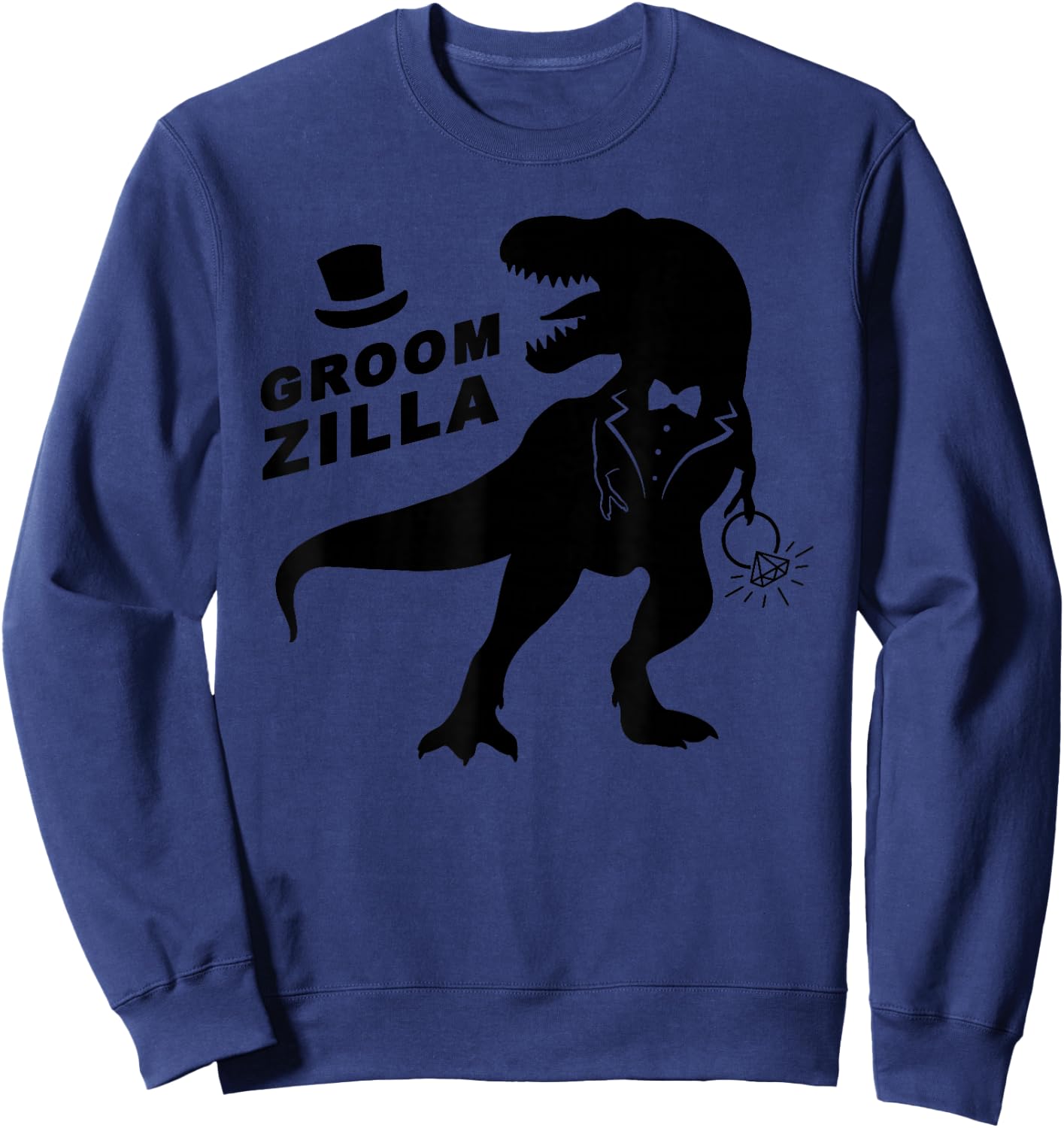 Funny Wedding Groomzilla With Ring Groom Gift Sweatshirt - Sweatshirt | Navy