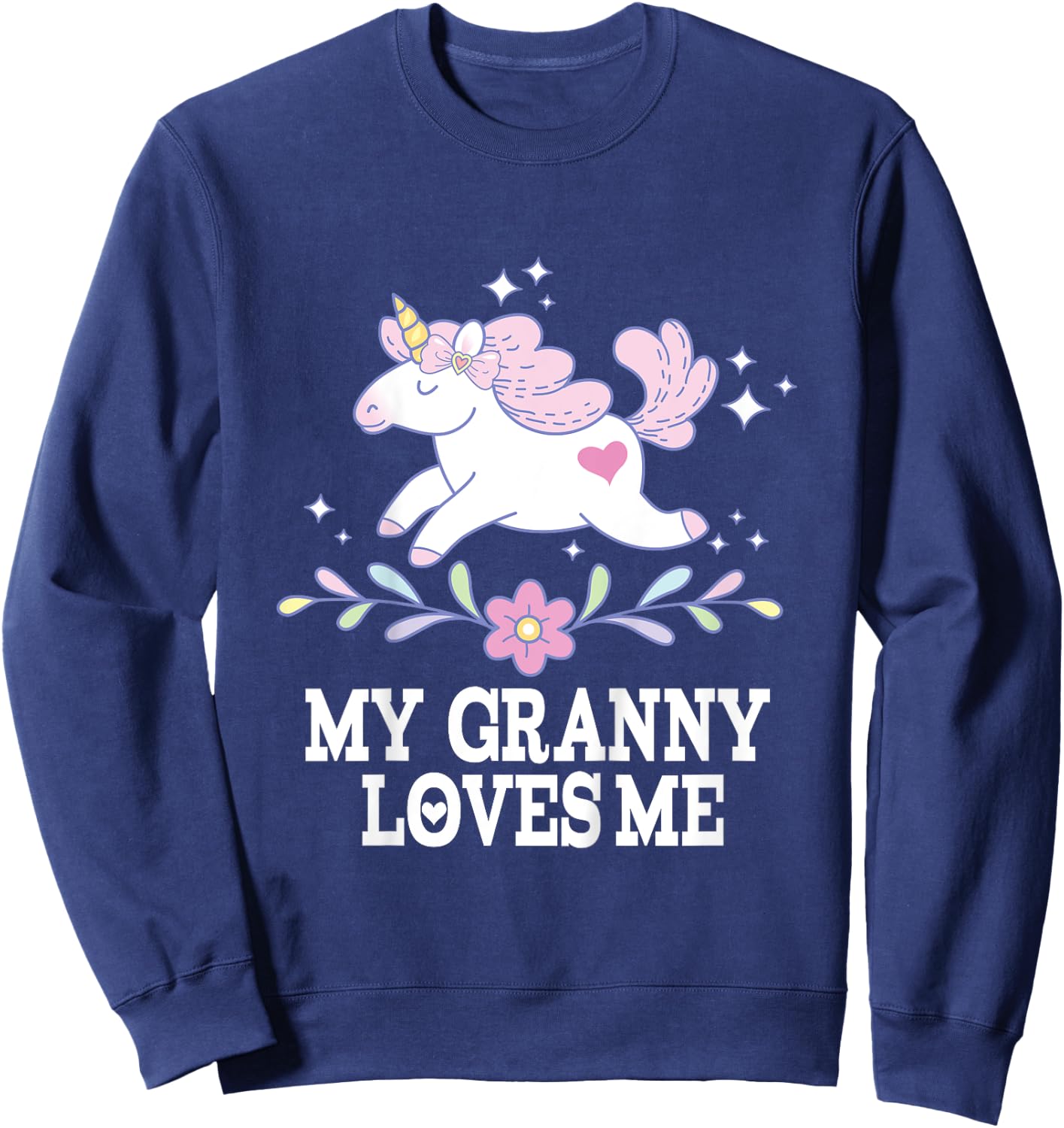 My Granny Loves Me Granddaughter Girl Unicorn Sweatshirt - Sweatshirt | Navy