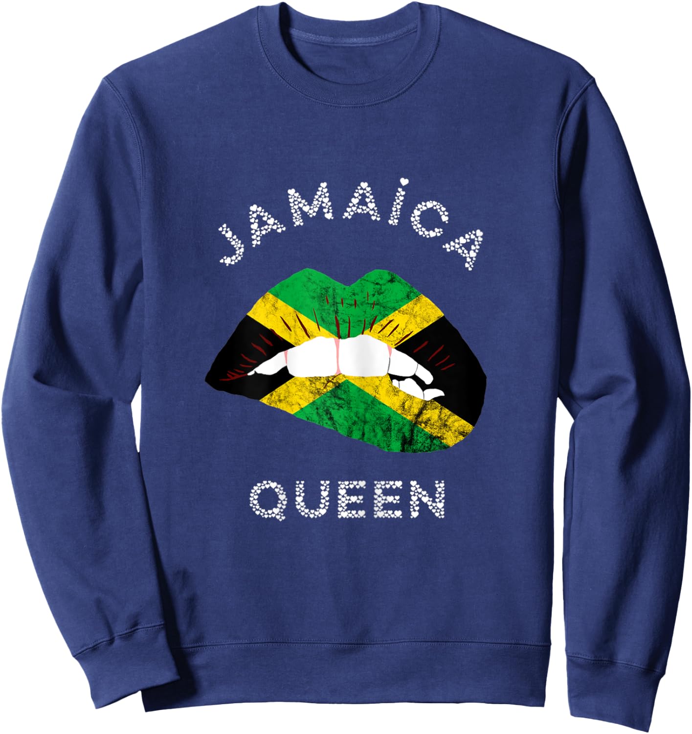 Jamaica Lips Jamaican Queen Caribbean Heritage Sweatshirt - Sweatshirt | Navy