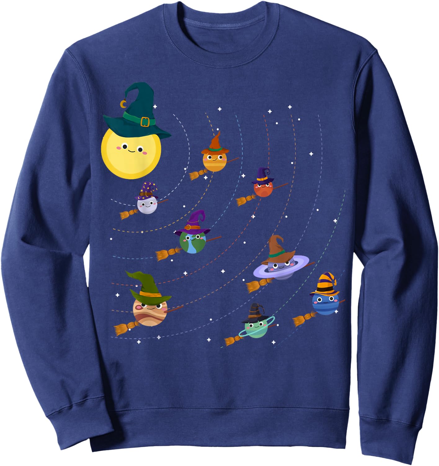 Funny Halloween Solar System Witch Planets - Space Astronaut Sweatshirt - Sweatshirt | Navy