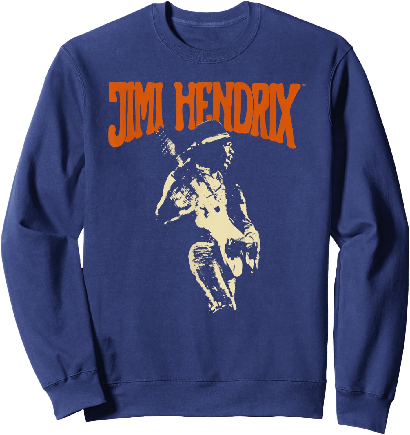 Jimi Hendrix , Men's Black Classic Fit Short Sleeve Cotton , Small Sweatshirt - Sweatshirt | Navy