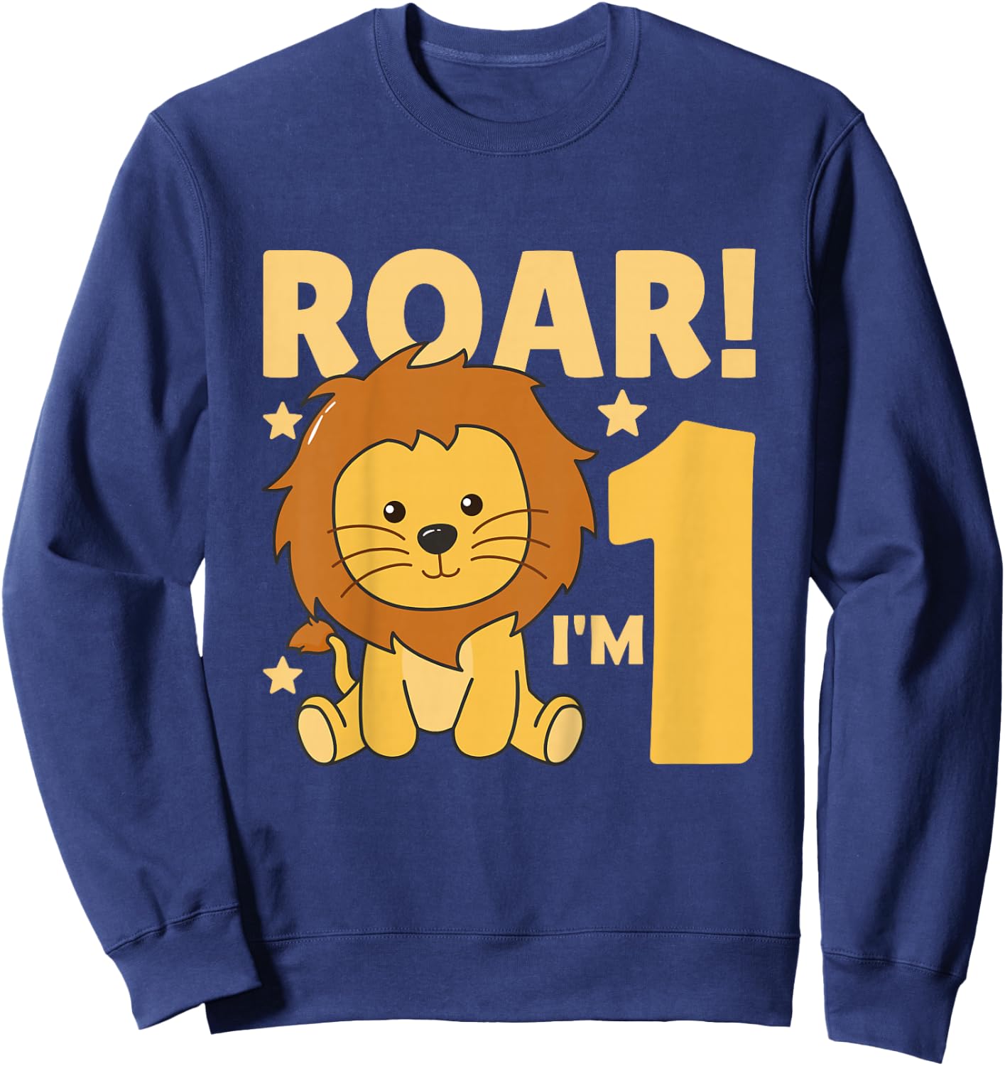 Kids 1st Birthday Lion 1 Year Old Cub Lion Sweatshirt - Sweatshirt | Navy