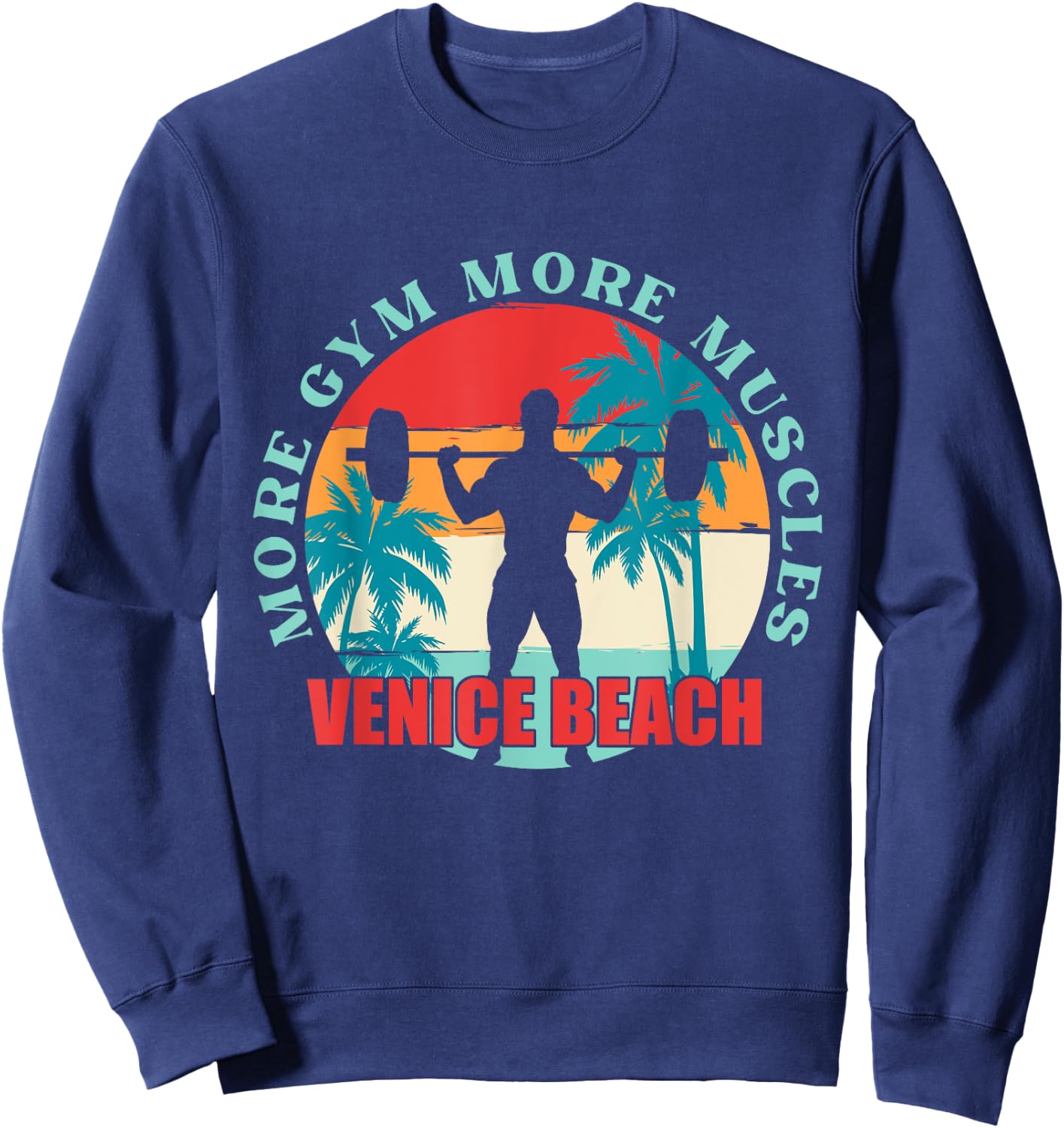 More Gym More Muscles Bodybuilding Venice Beach Men Women Kids Sweatshirt - Sweatshirt | Navy