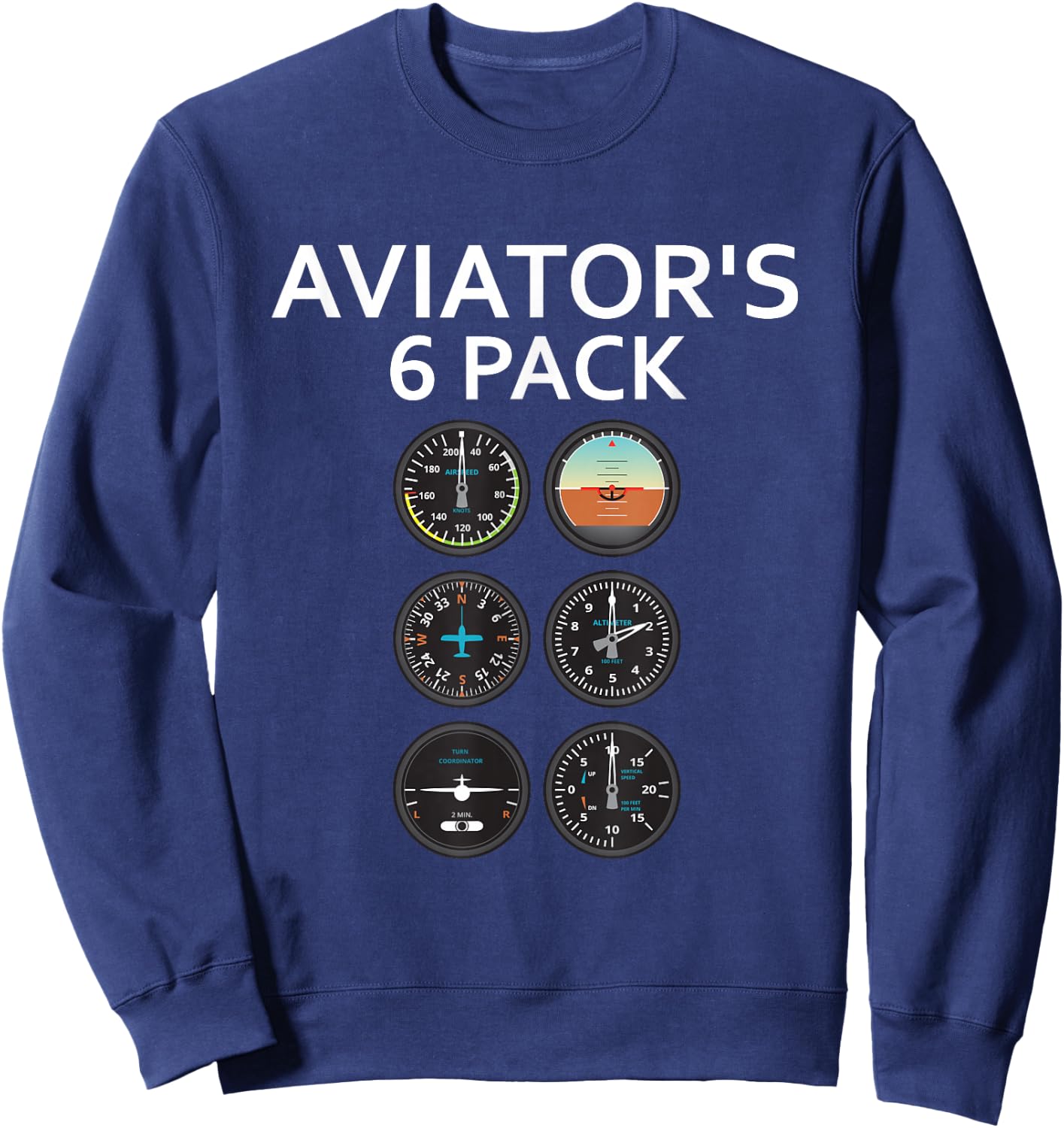Aviator Pack of 6 : Pilot Novelty Humour Sweatshirt - Sweatshirt | Navy