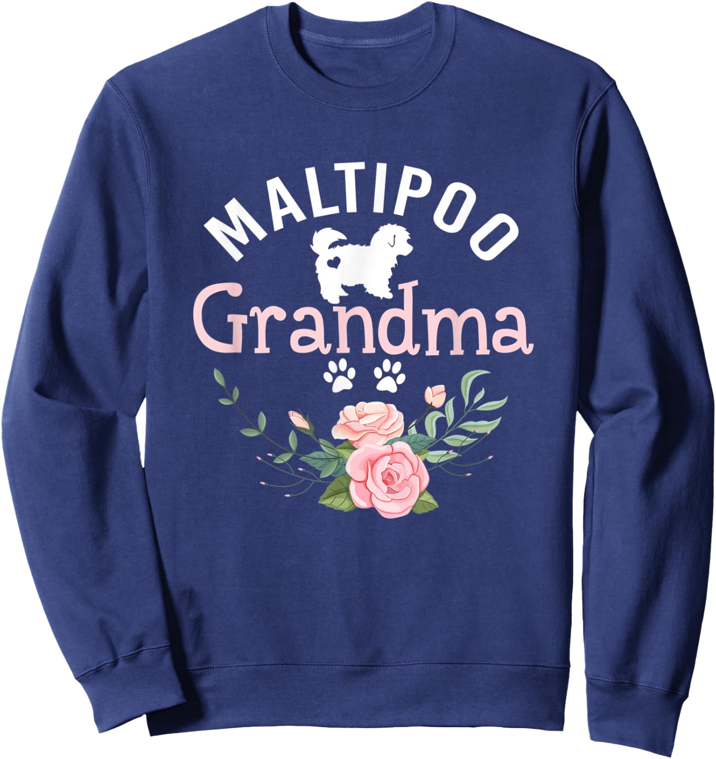 Maltipoo Grandma Dog Gifts Dog Pet Lover Christmas Sweatshirt - Sweatshirt | Navy