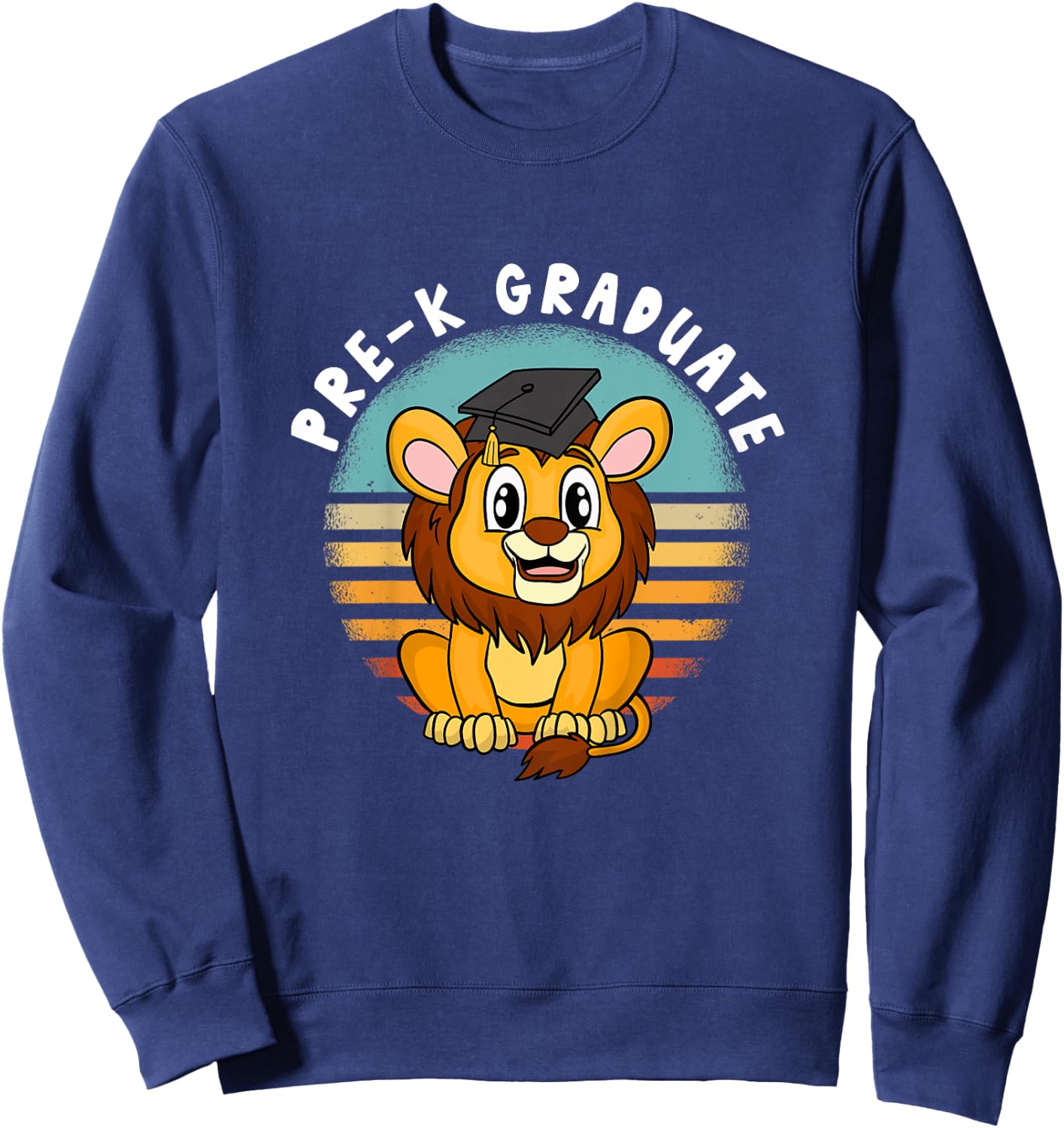 Pre-K Graduate Lion - Cute Preschool Graduation Cap Tassel Sweatshirt - Sweatshirt | Navy