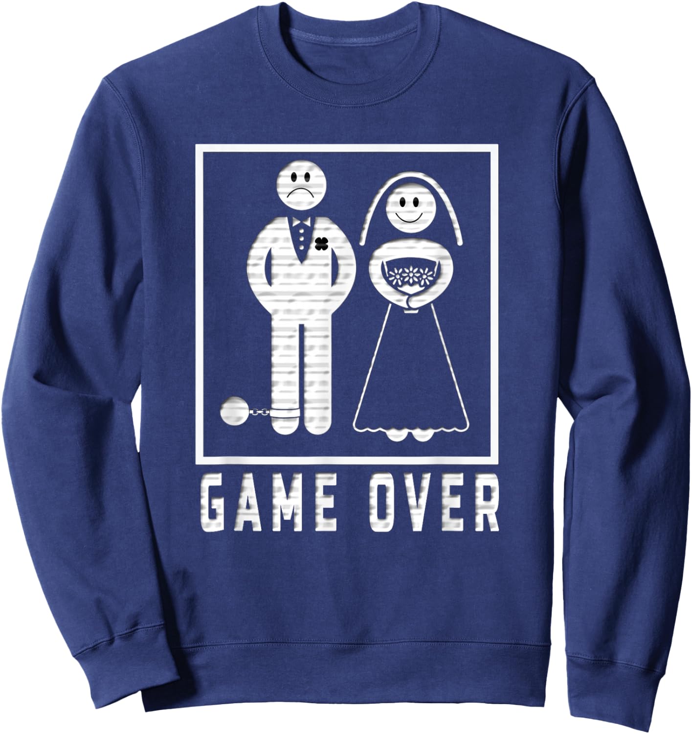 Game Over Wedded Funny Bachelor's Wedding Men & Women Sweatshirt - Sweatshirt | Navy