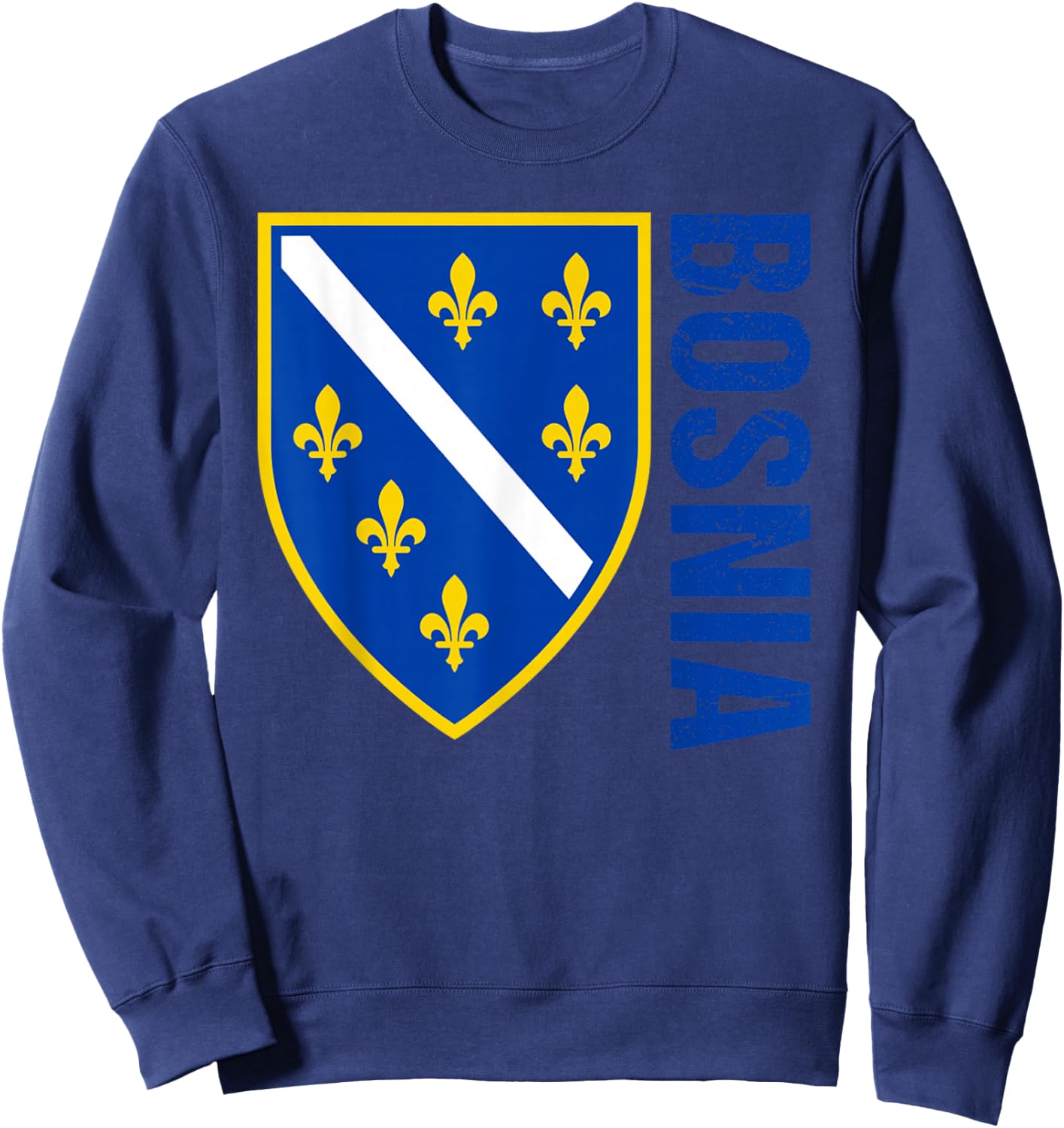 Bosnia Gift Flag Bosnia Vintage Herzegovina Sarajevo Sweatshirt - Sweatshirt | Navy