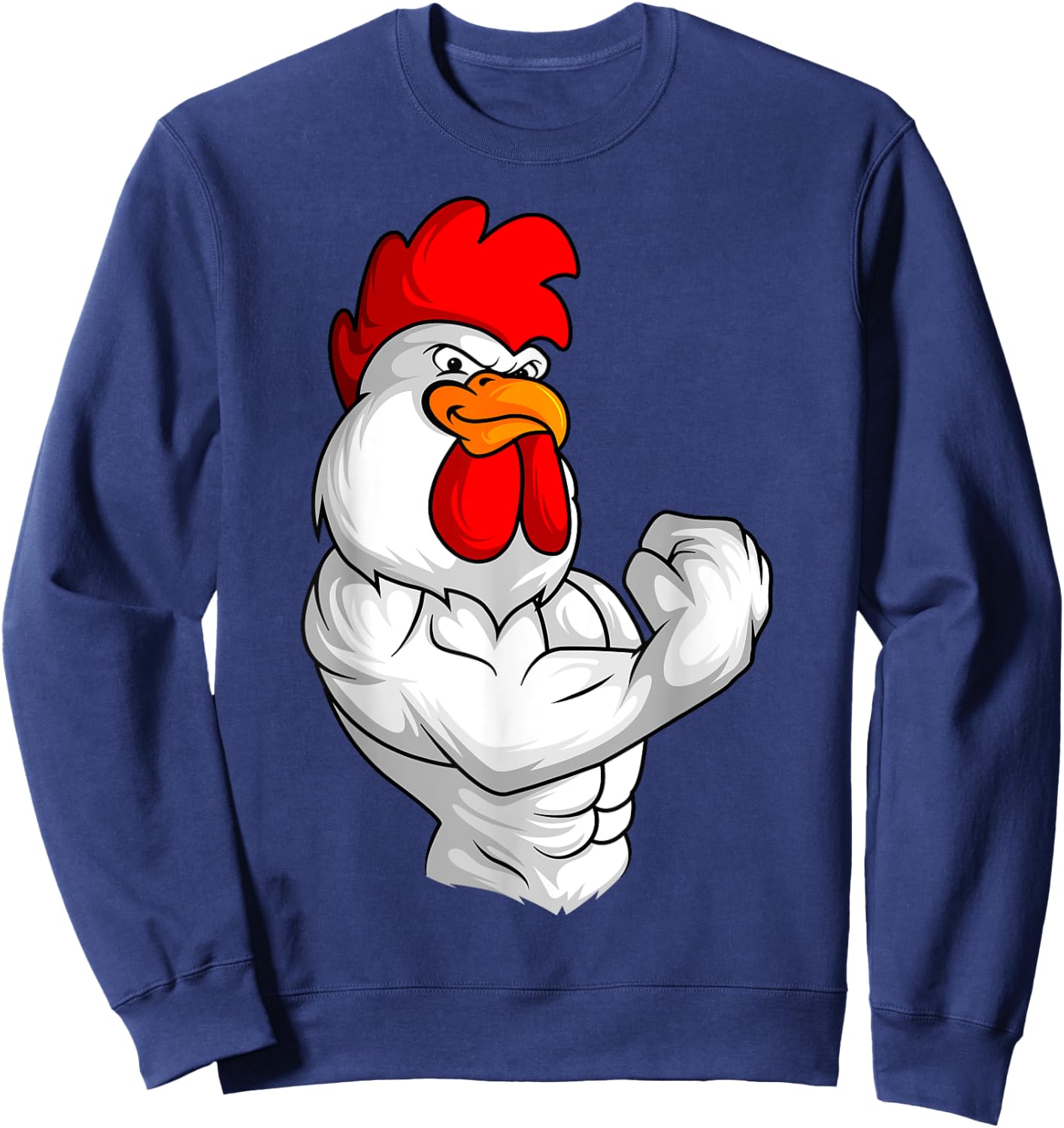 Rooster Chicken Fitness Training Bodybuilder Muscle Sweatshirt - Sweatshirt | Navy