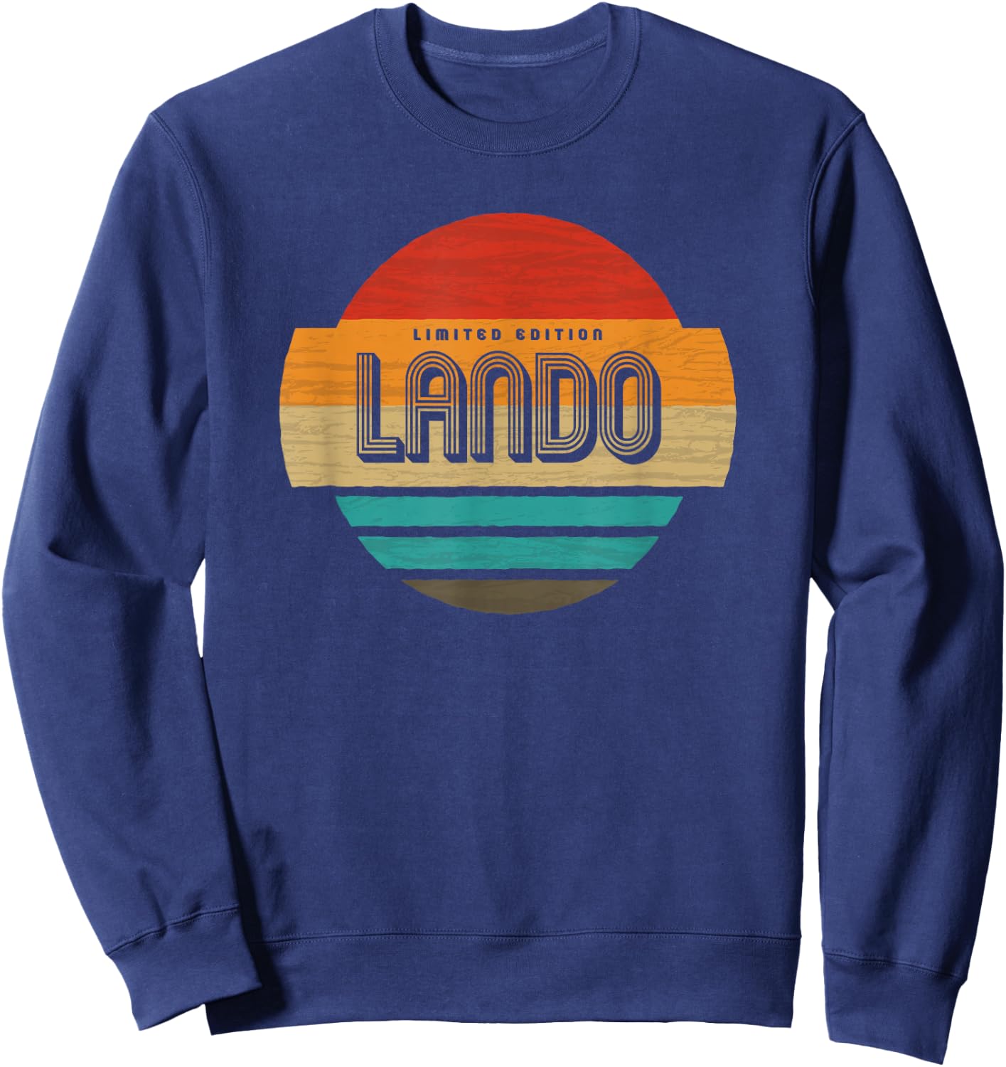 Lando Name Retro Vintage Sunset Limited Edition Sweatshirt - Sweatshirt | Navy