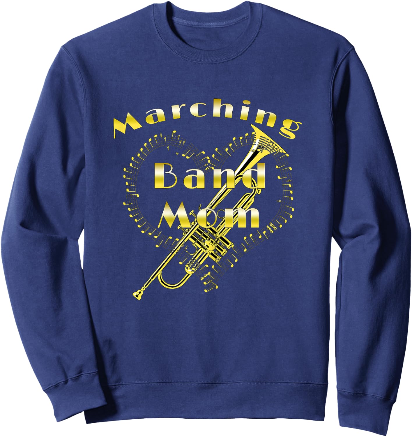 Marching Band Mom Trumpet Player Sweatshirt - Sweatshirt | Navy